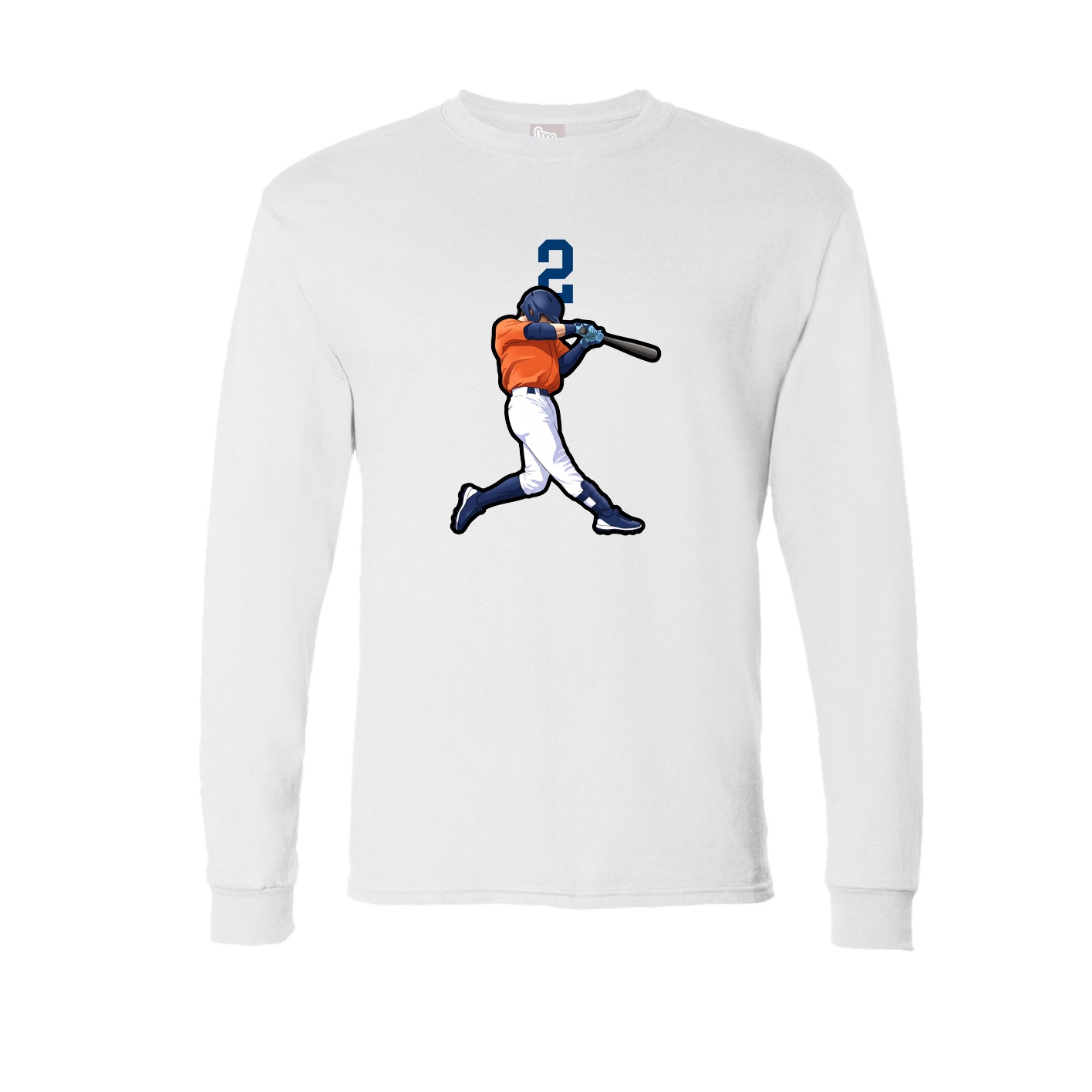 Long Sleeve Tee — Number Top in White