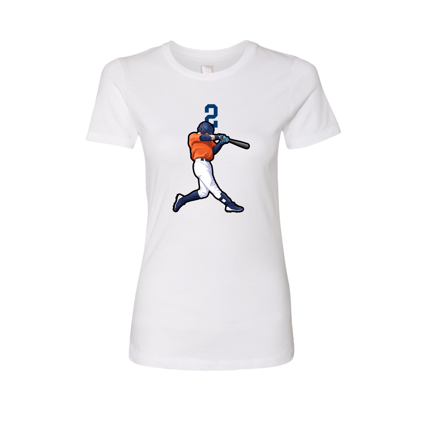 Fitted Women's Tee — Number Top in White