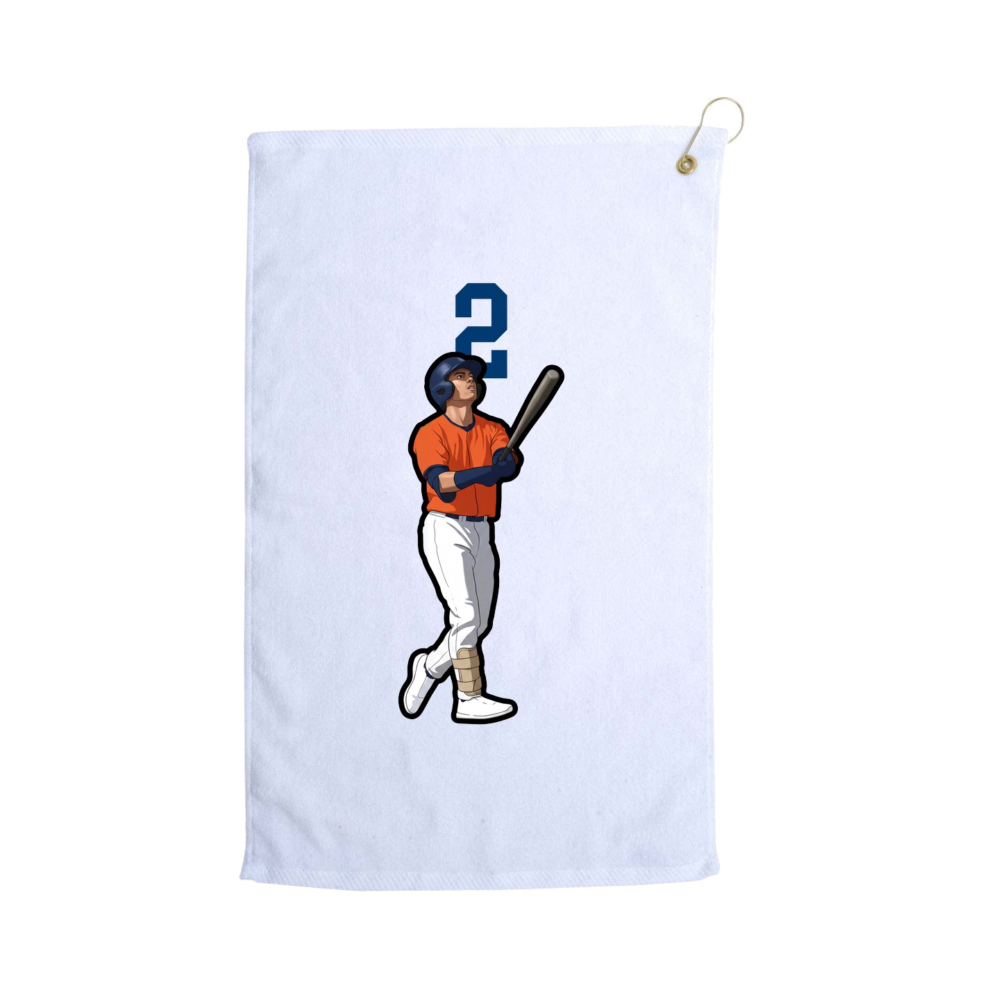 Golf Towel — Number Top in White