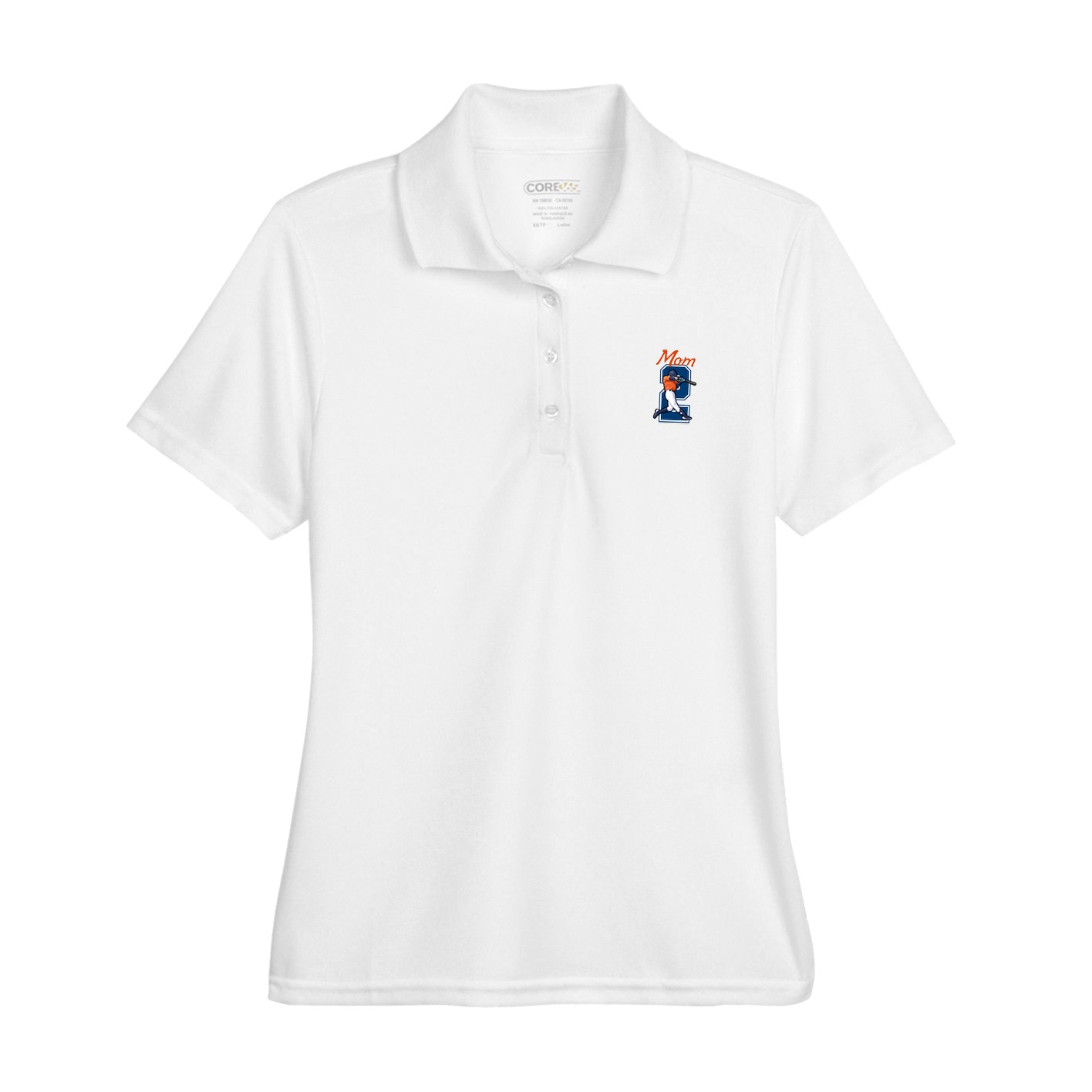 Womens Performance Polo — Mothers Day Shirsey in White