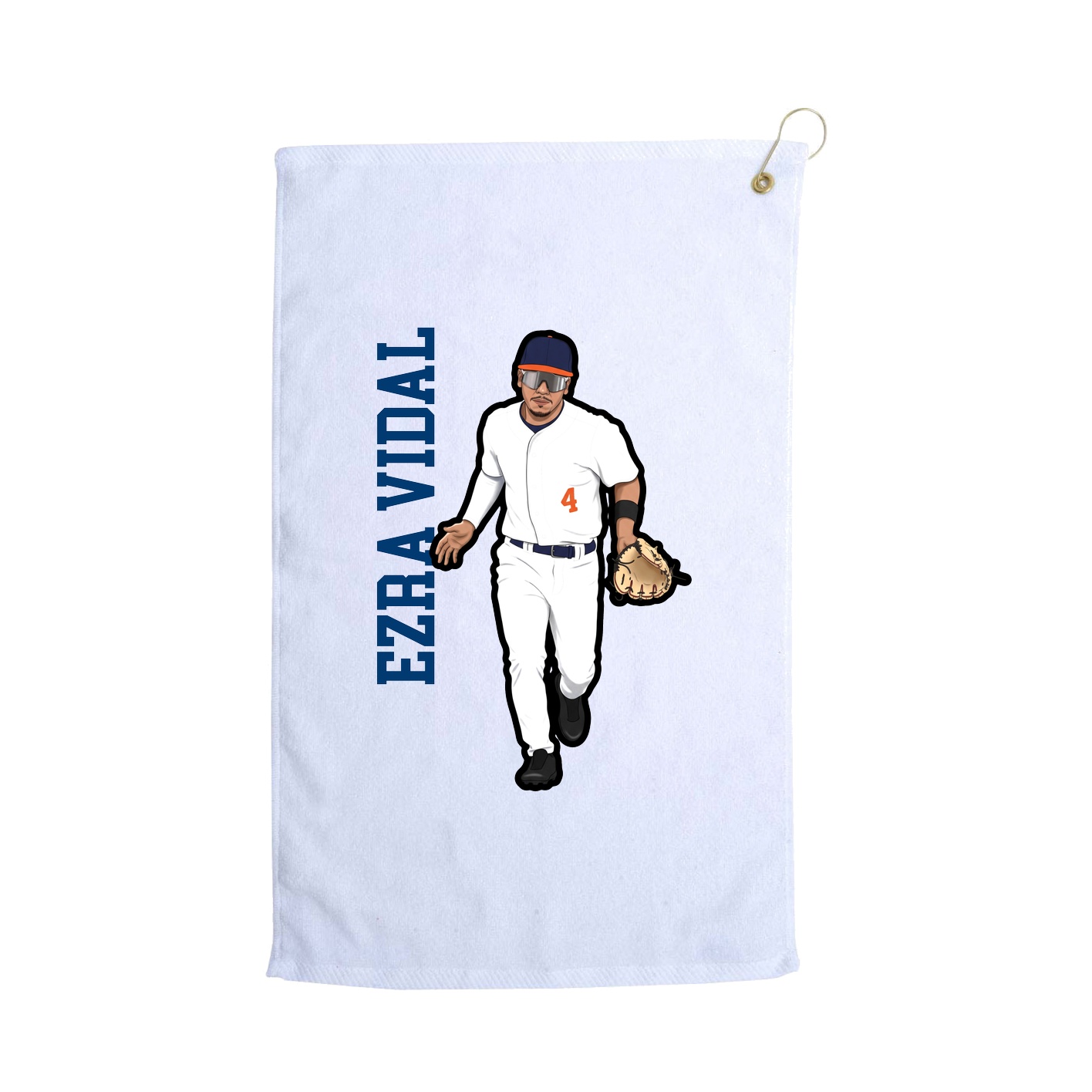 Golf Towel — Name Vertical in White