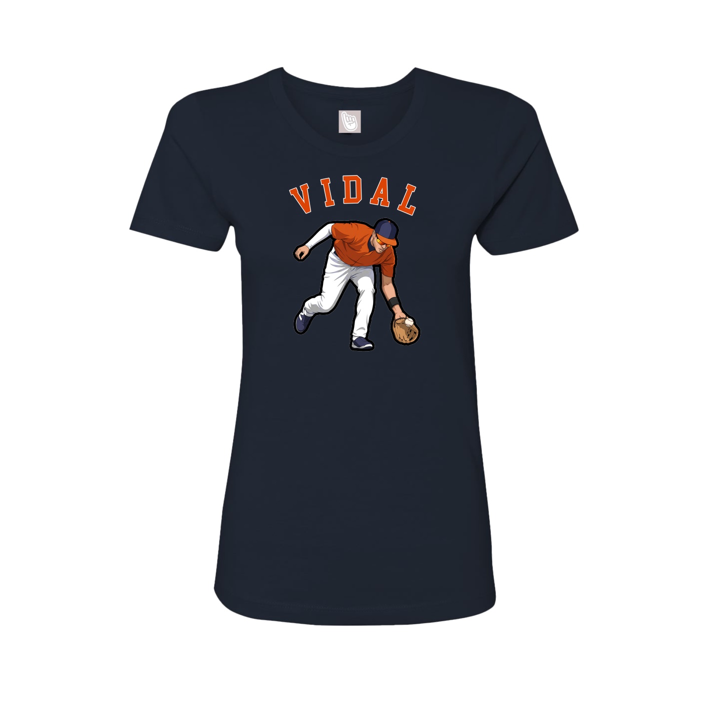 Fitted Women's Tee — Shirsey Arch in Navy