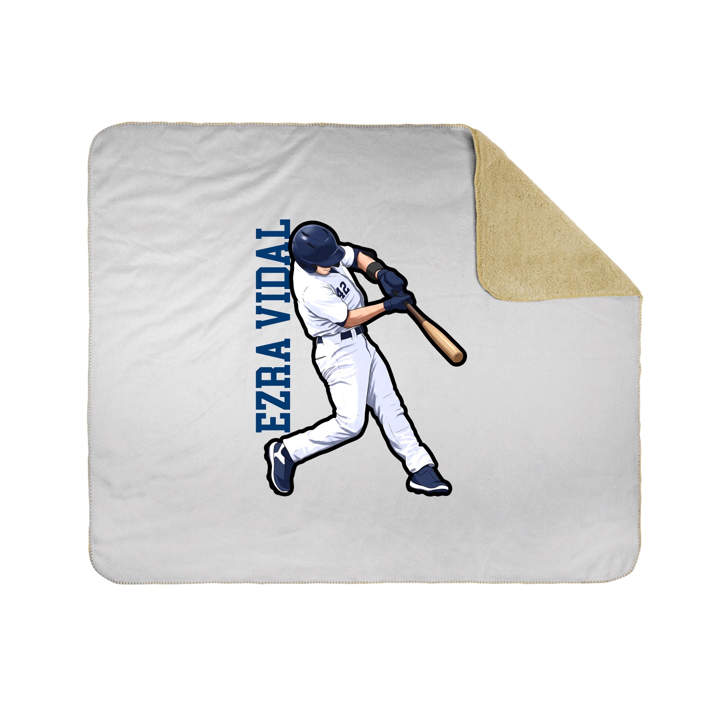 Throw Blanket — Name Vertical in White