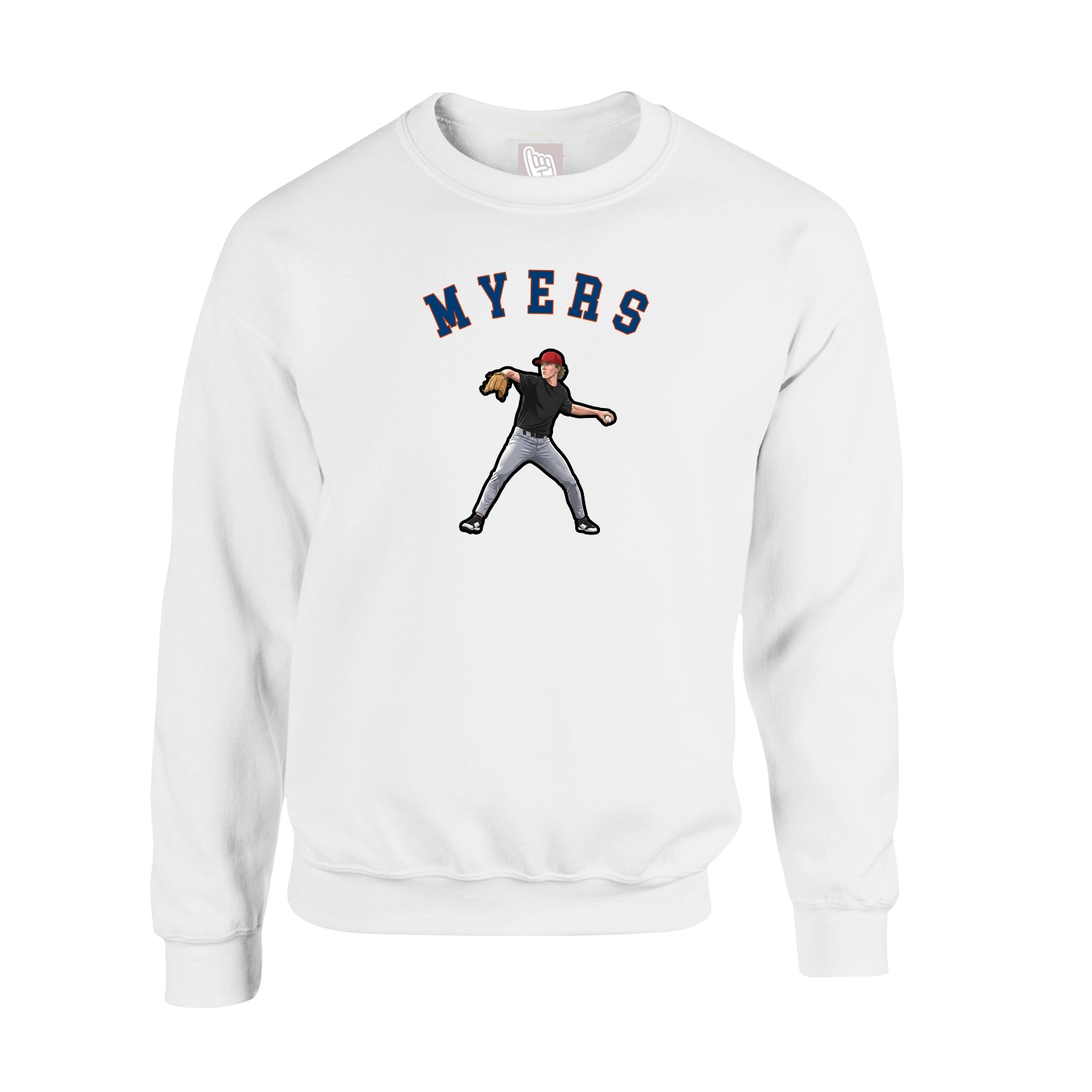 Fleece Crew — Shirsey Arch in White