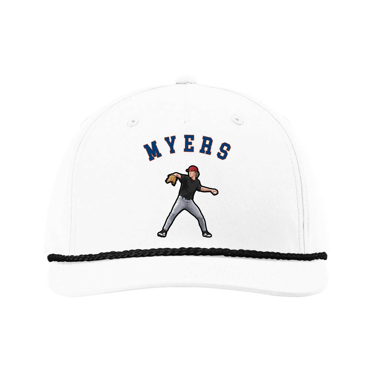 Five-Panel Classic Rope Cap — Shirsey Arch in White