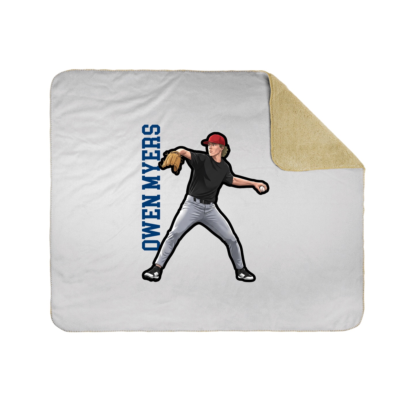 Throw Blanket — Name Vertical in White