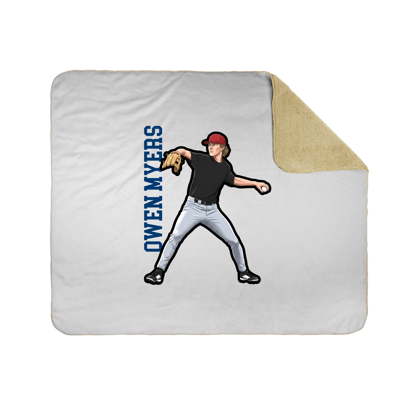 Throw Blanket — Name Vertical in White