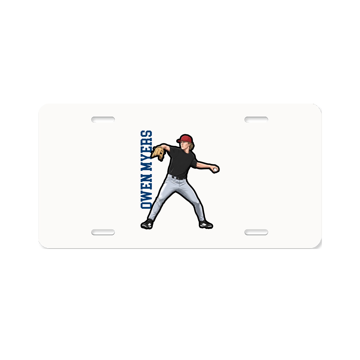License Plate — Name Vertical in Classic