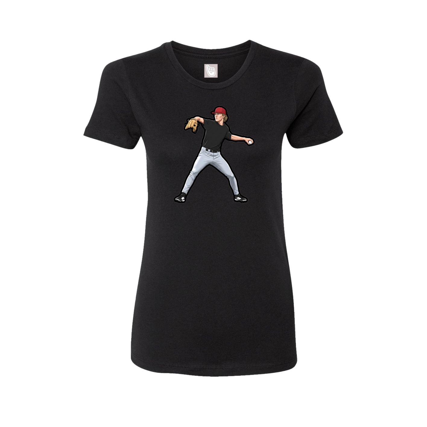 Womens Tee — Name Vertical in Black