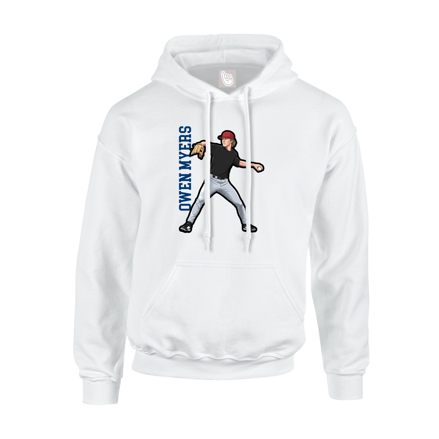 Hoodie — Name Vertical in White