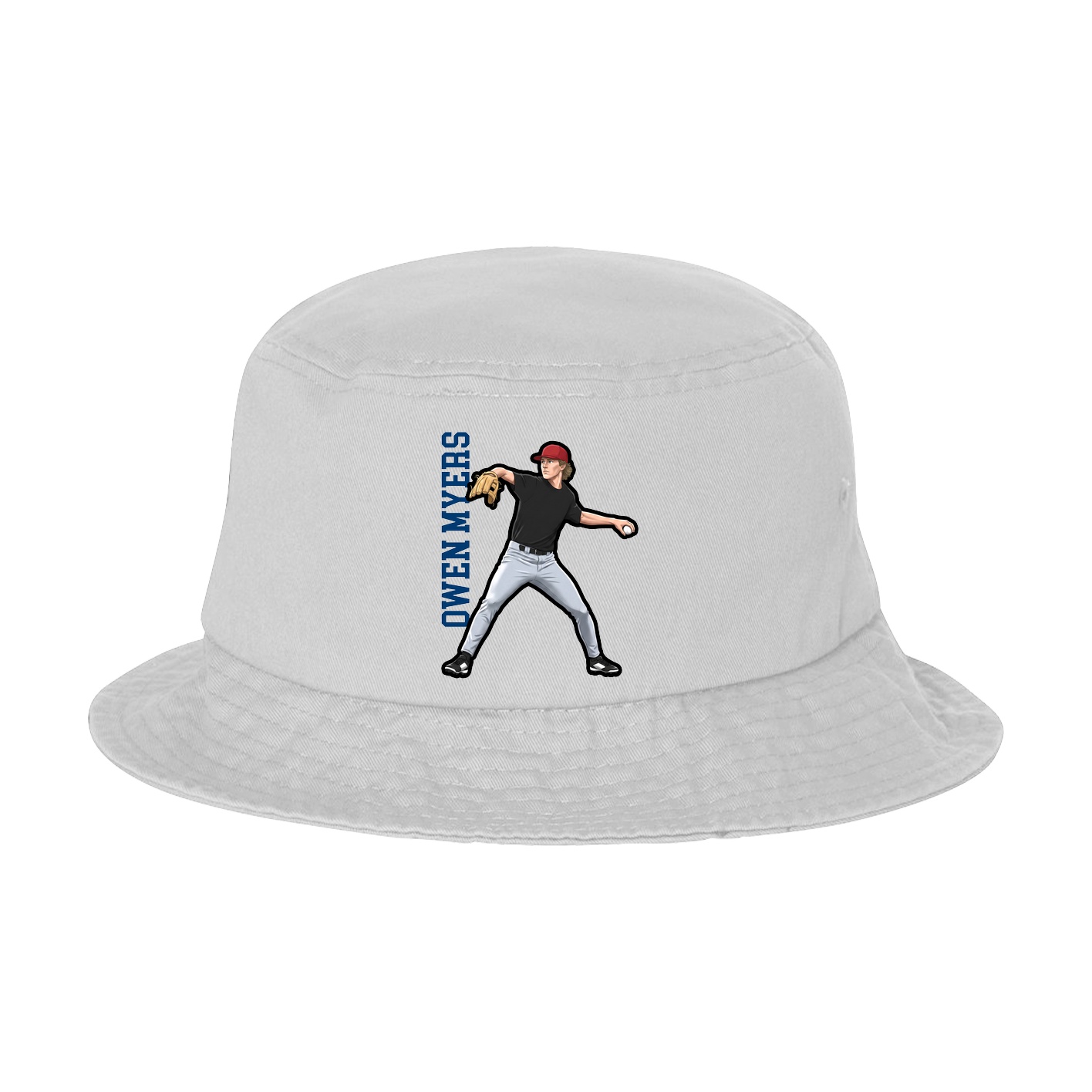 Bucket Cap — Name Vertical in White