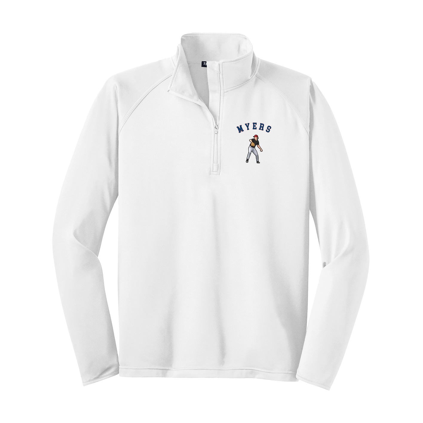Q-Zip Pullover — Shirsey Arch in White