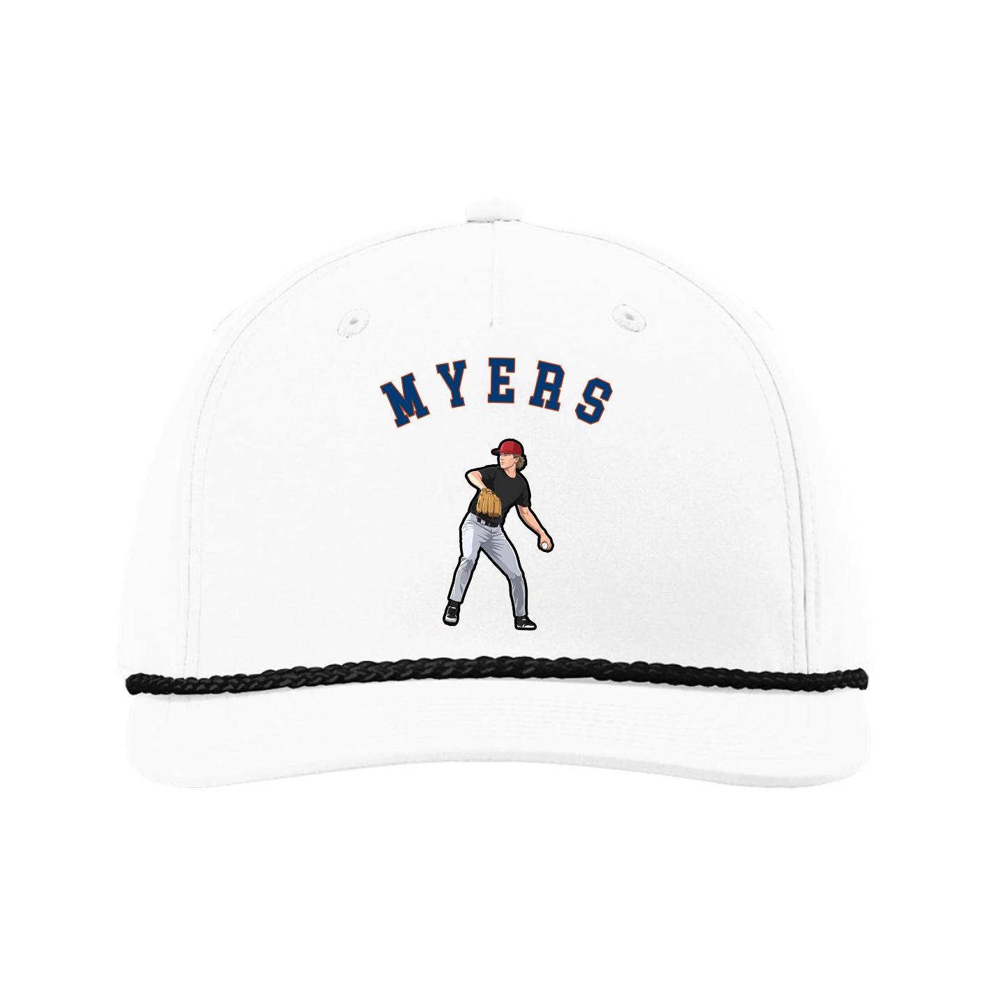 Five-Panel Classic Rope Cap — Shirsey Arch in White
