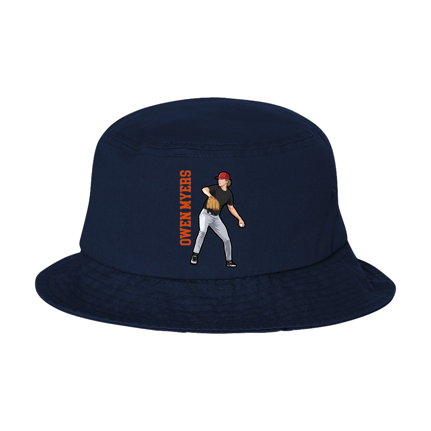 Bucket Cap — Name Vertical in Navy