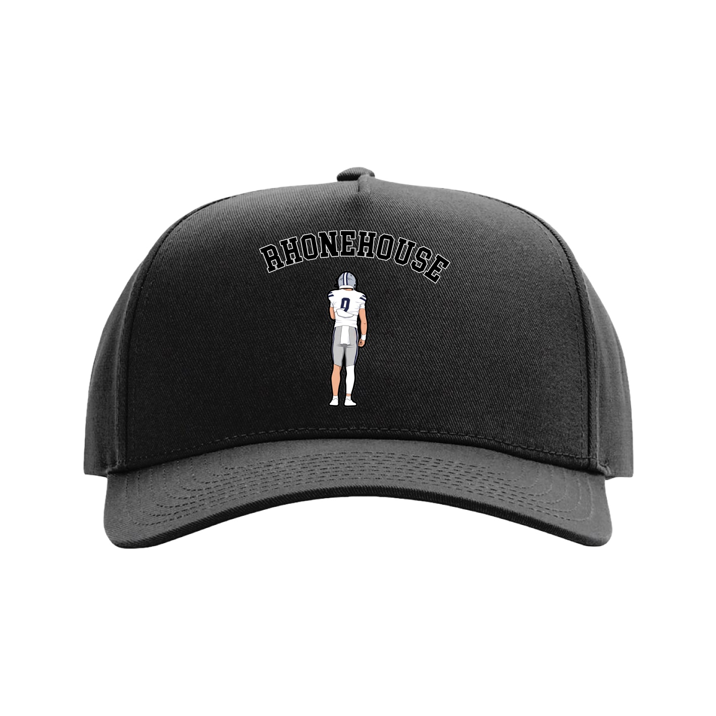 Full Fabric Five-Panel Champ Cap — Shirsey Arch in Black