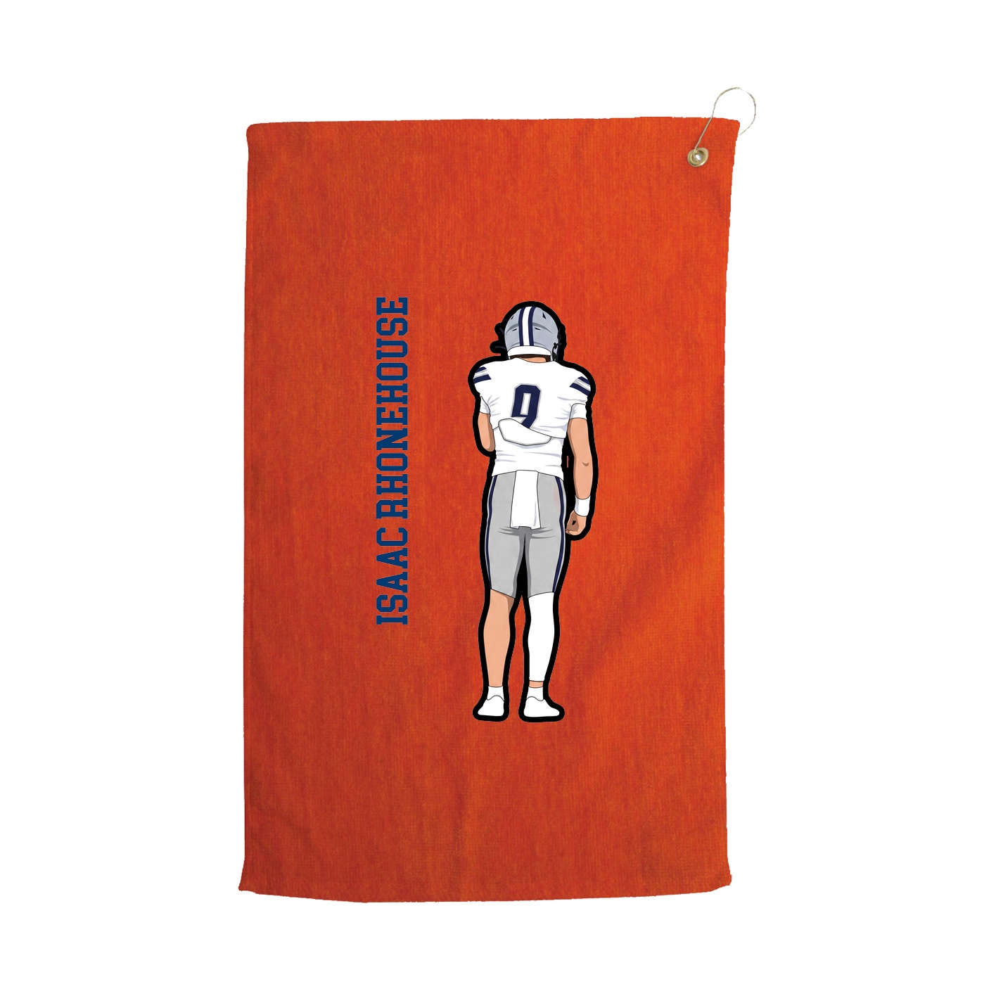 Golf Towel — Name Vertical in Orange