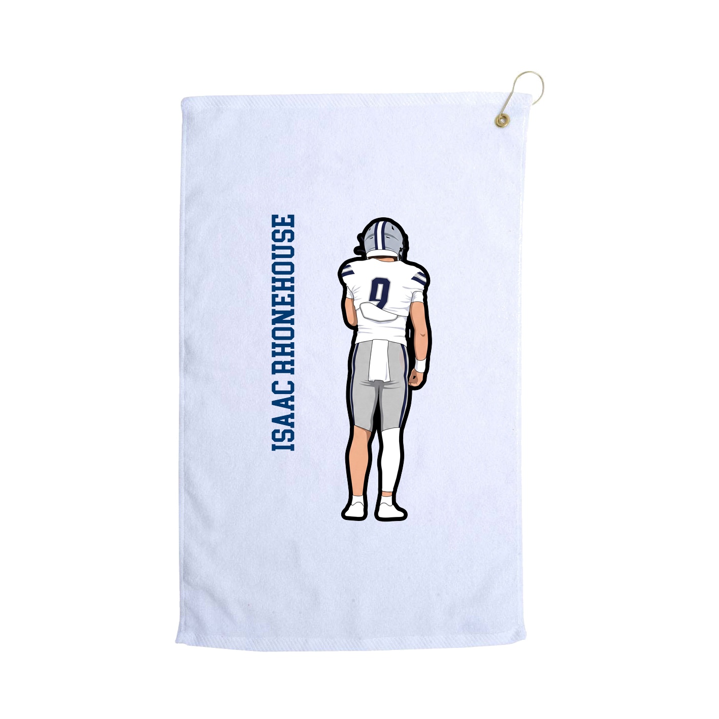 Golf Towel — Name Vertical in White