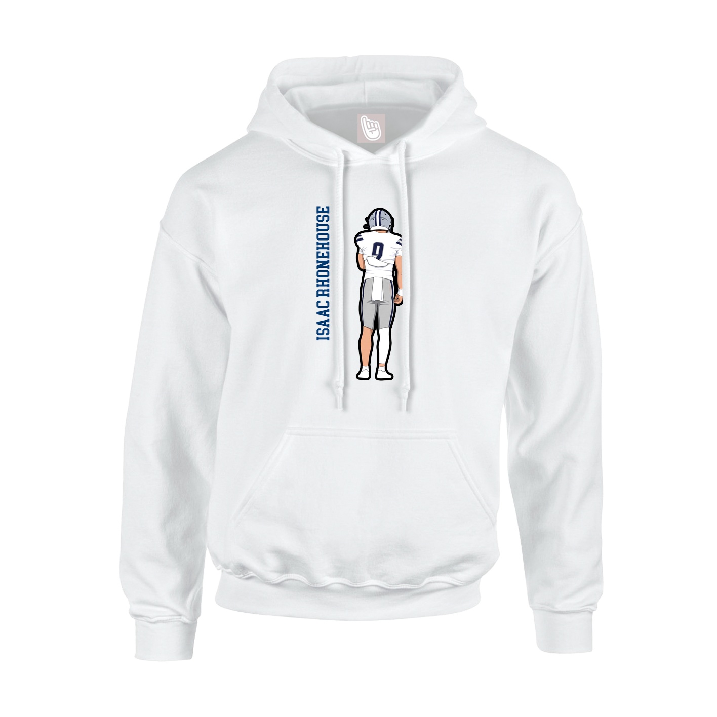 Youth Hoodie — Name Vertical in White