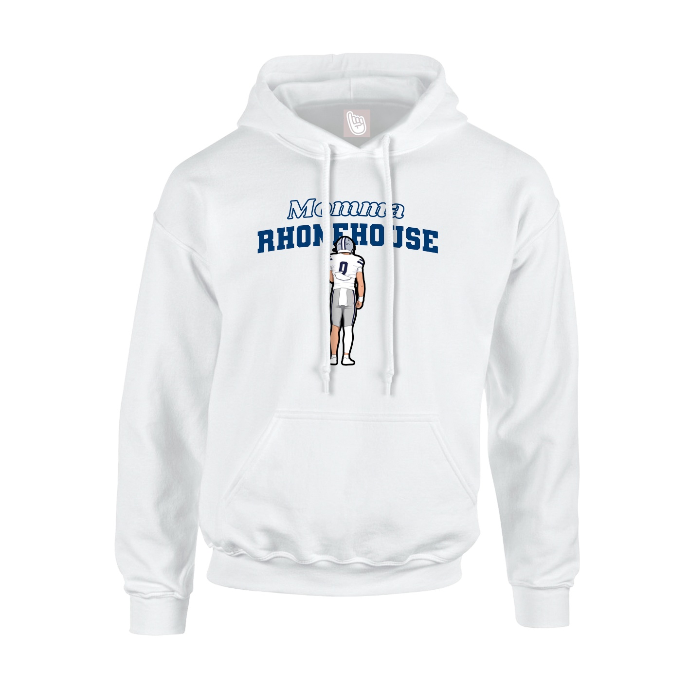 Youth Hoodie — Mothers Day Block in White
