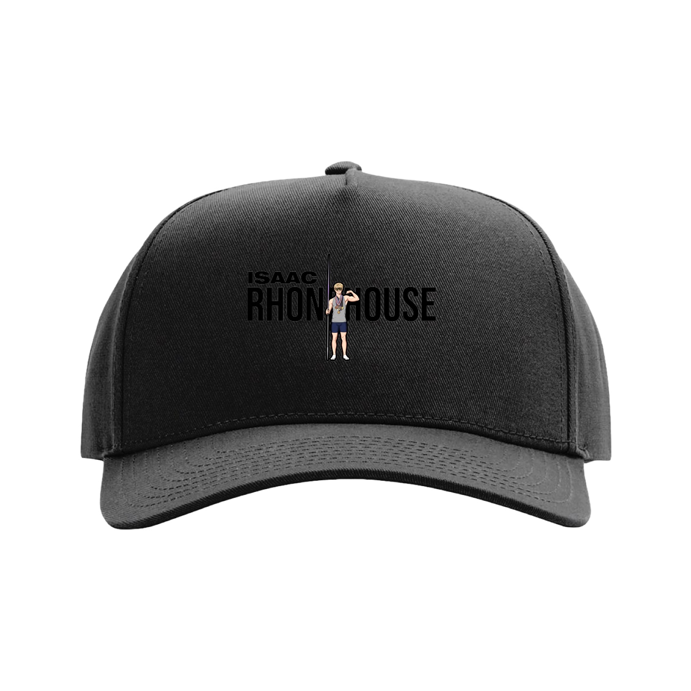 Full Fabric Five-Panel Champ Cap — Player Name in Black