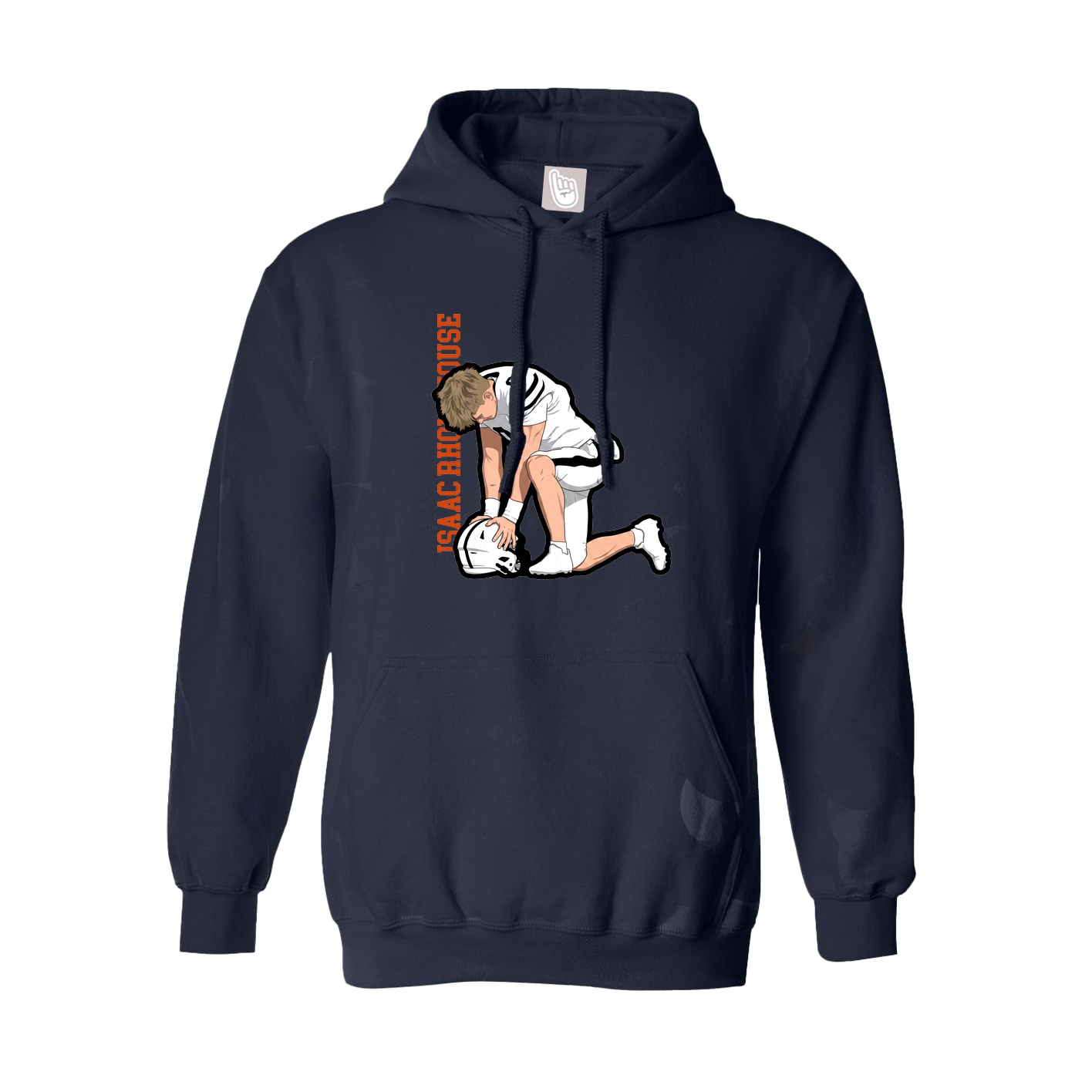 Youth Hoodie — Name Vertical in Navy
