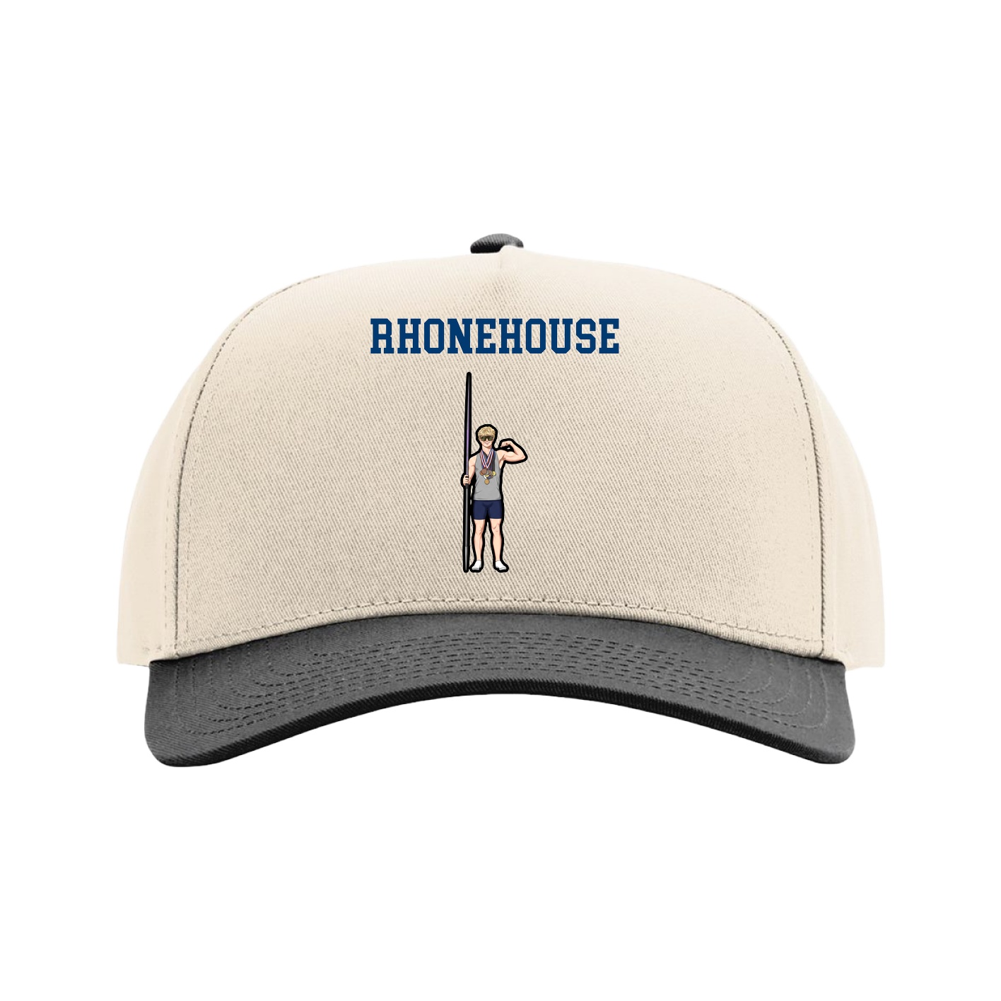 Full Fabric Five-Panel Champ Cap — Shirsey in Cream/Black