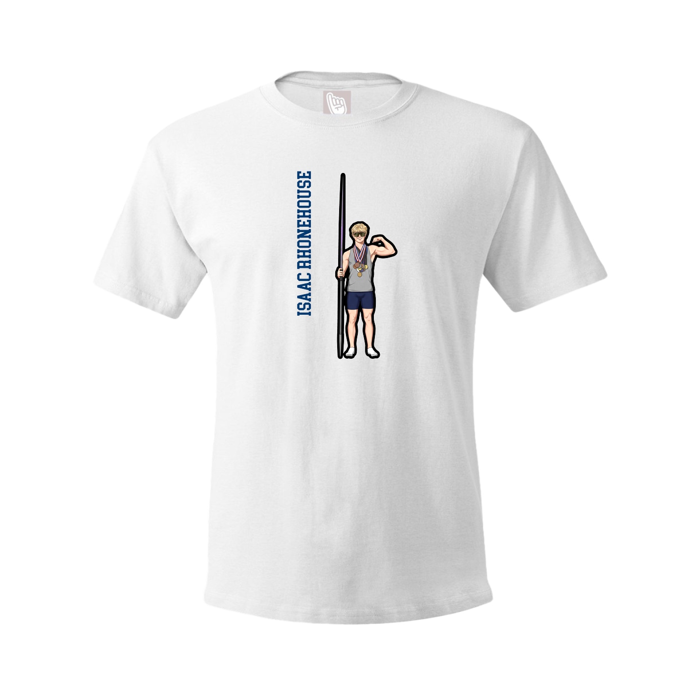 Youth Tee — Name Vertical in White