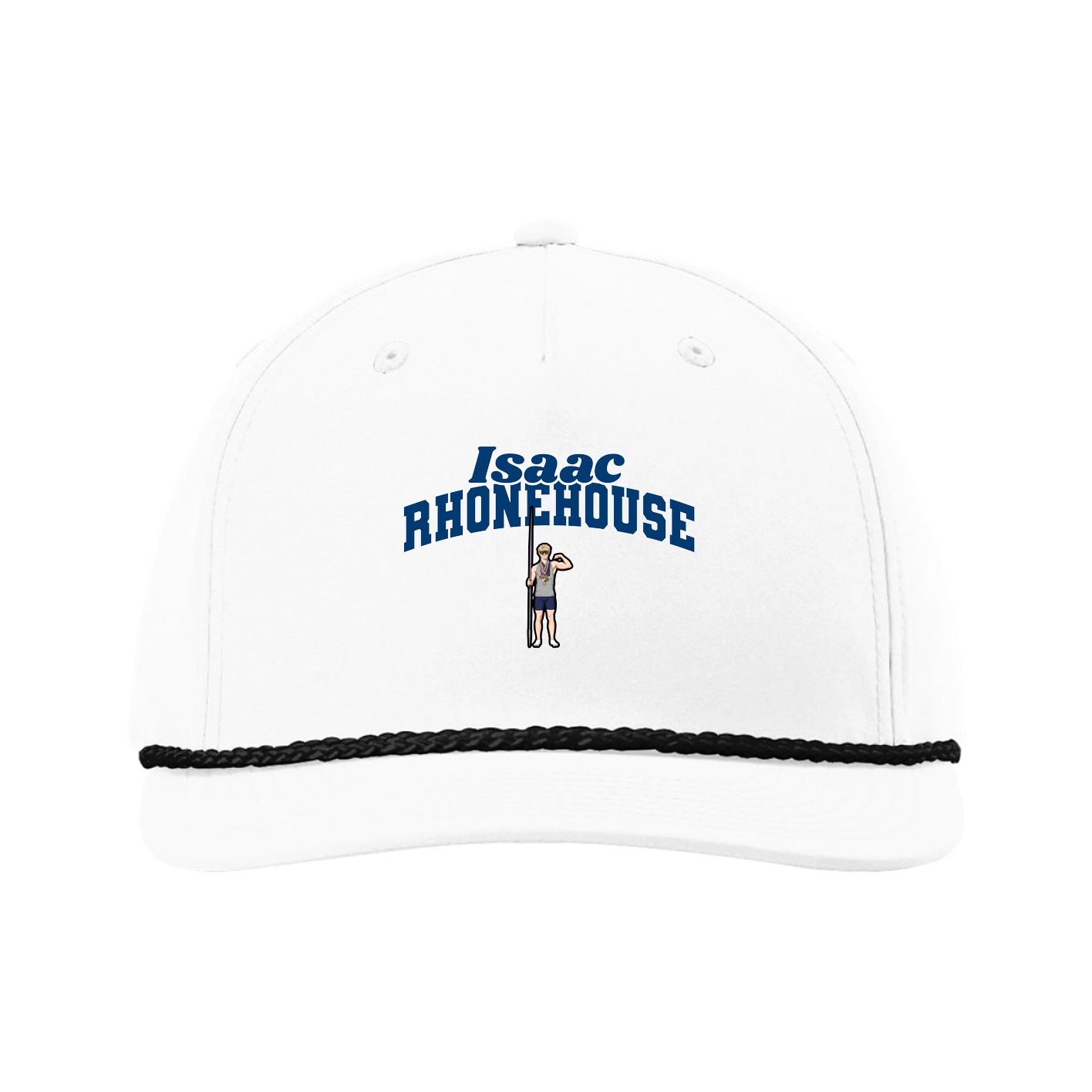 Five-Panel Classic Rope Cap — Signature Arch in White