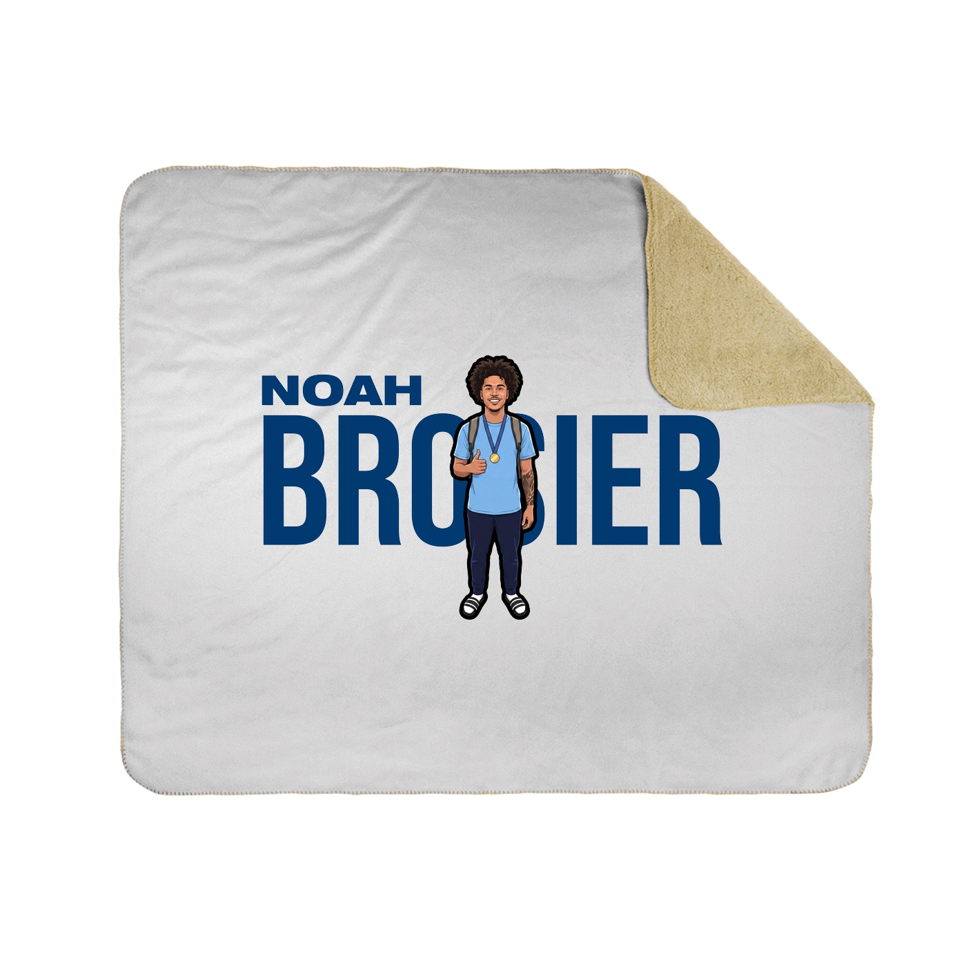 Throw Blanket — Player Name in White
