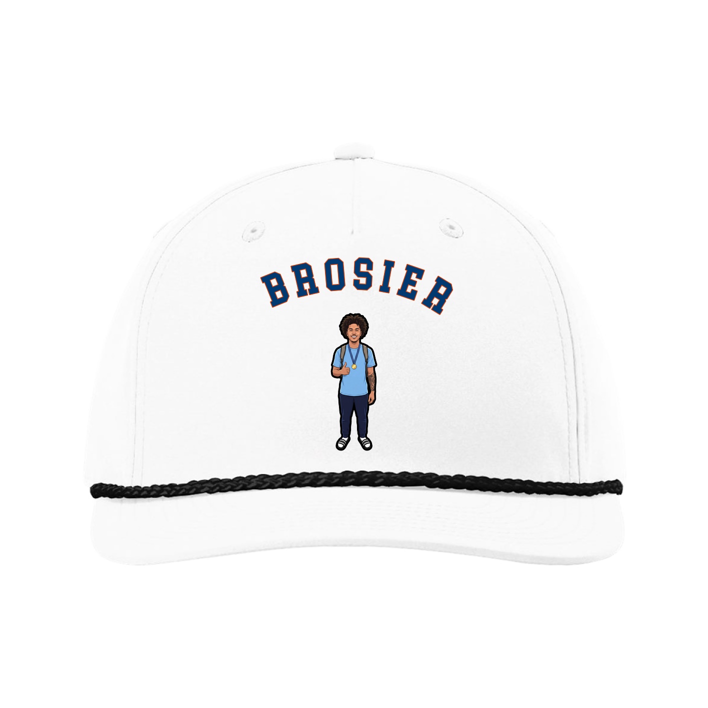 Five-Panel Classic Rope Cap — Shirsey Arch in White