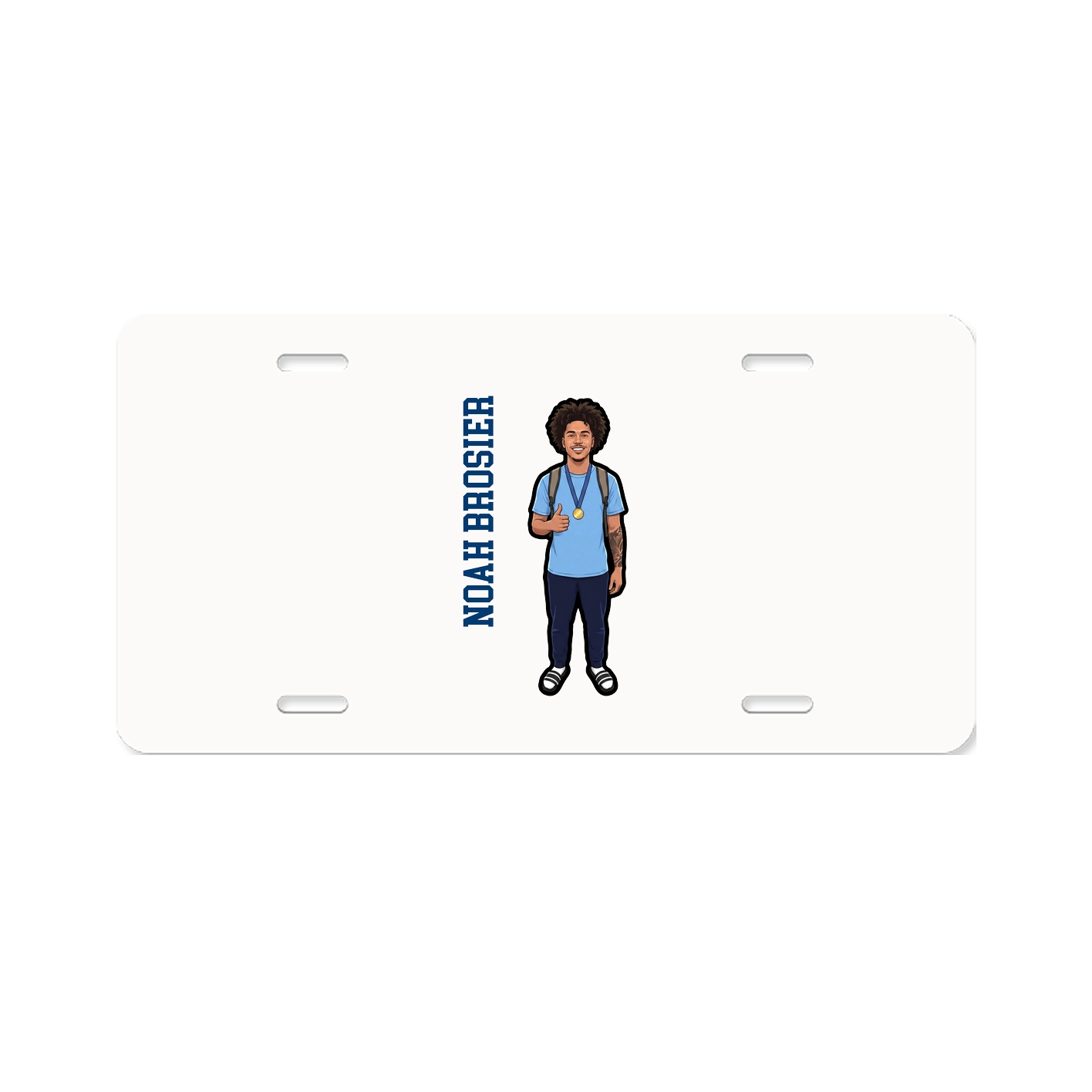 License Plate — Name Vertical in Classic