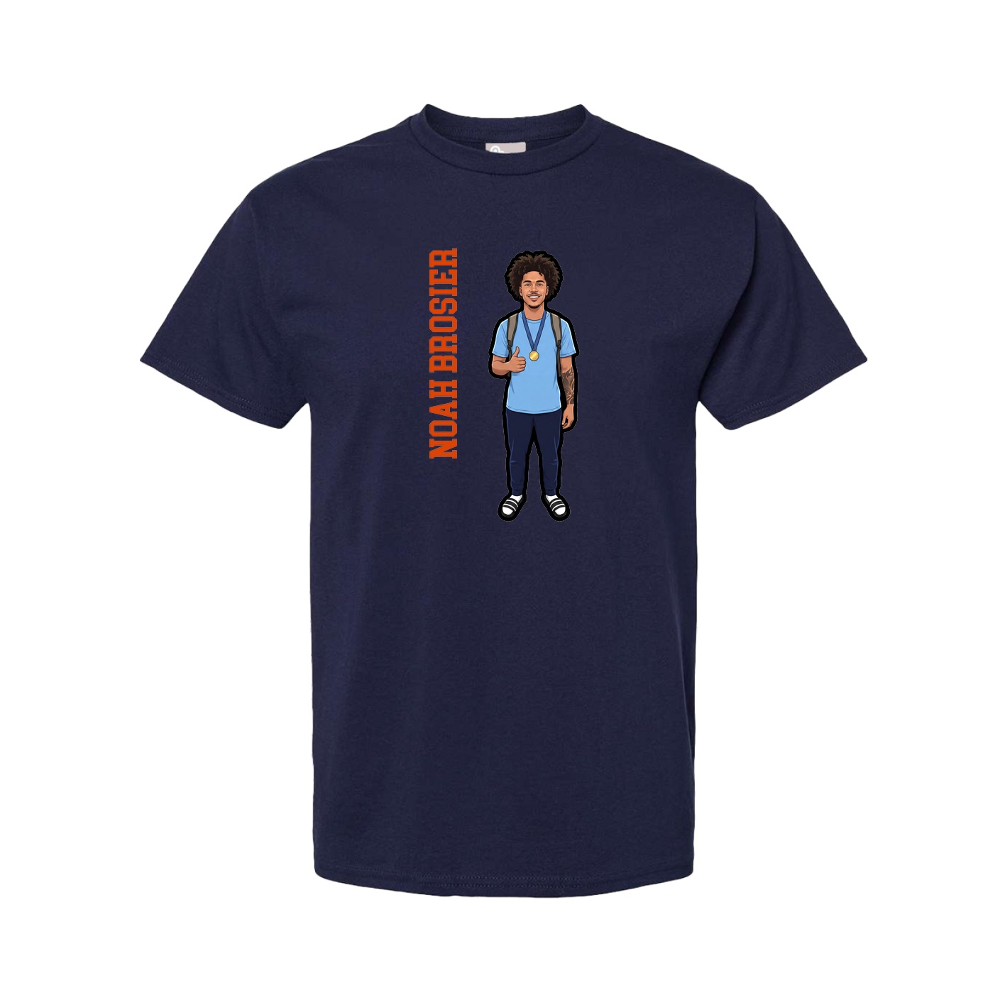 Tee — Name Vertical in Navy