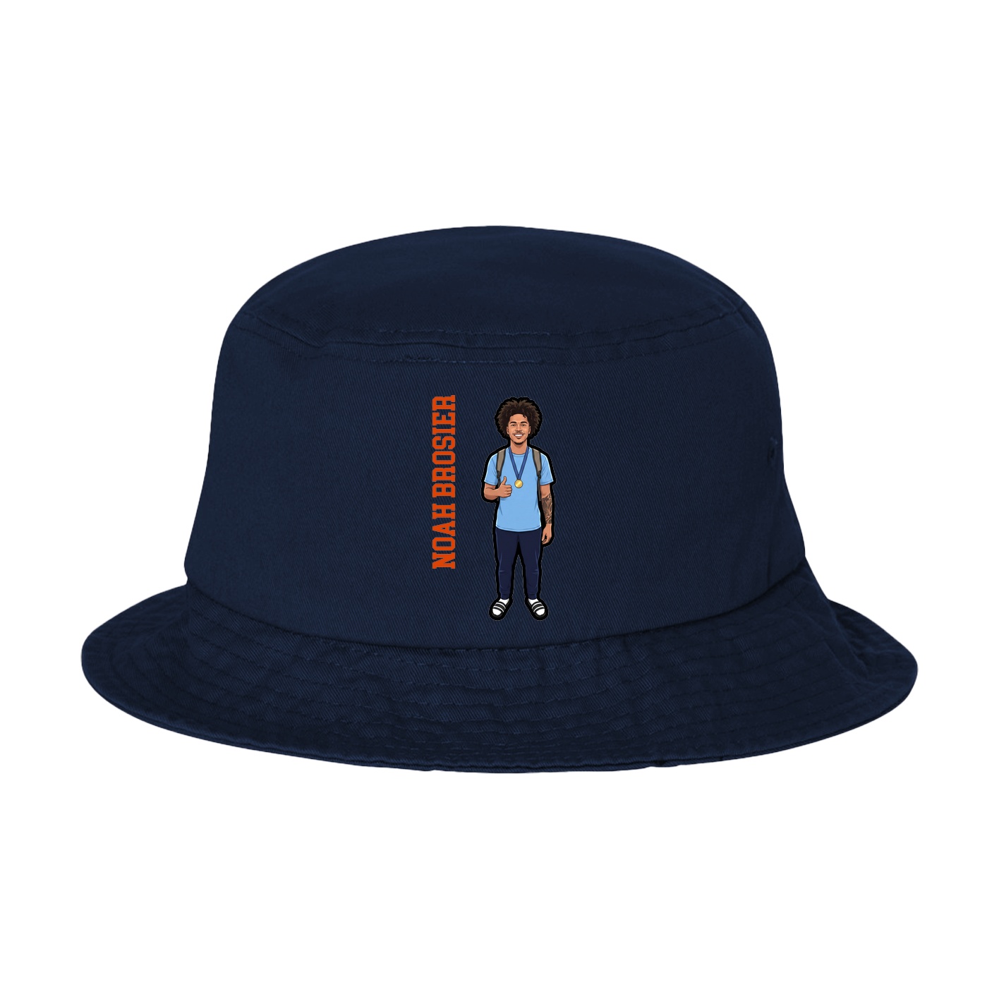 Bucket Cap — Name Vertical in Navy