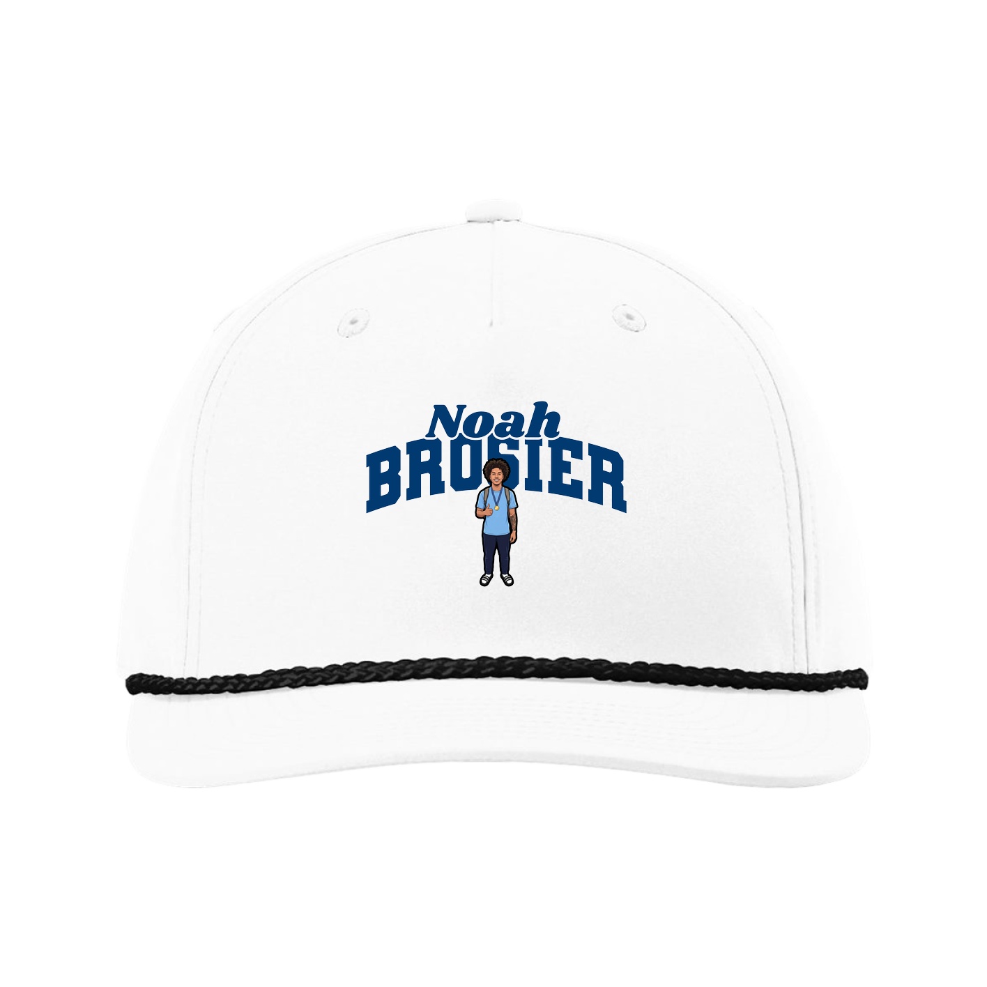 Five-Panel Classic Rope Cap — Signature Arch in White