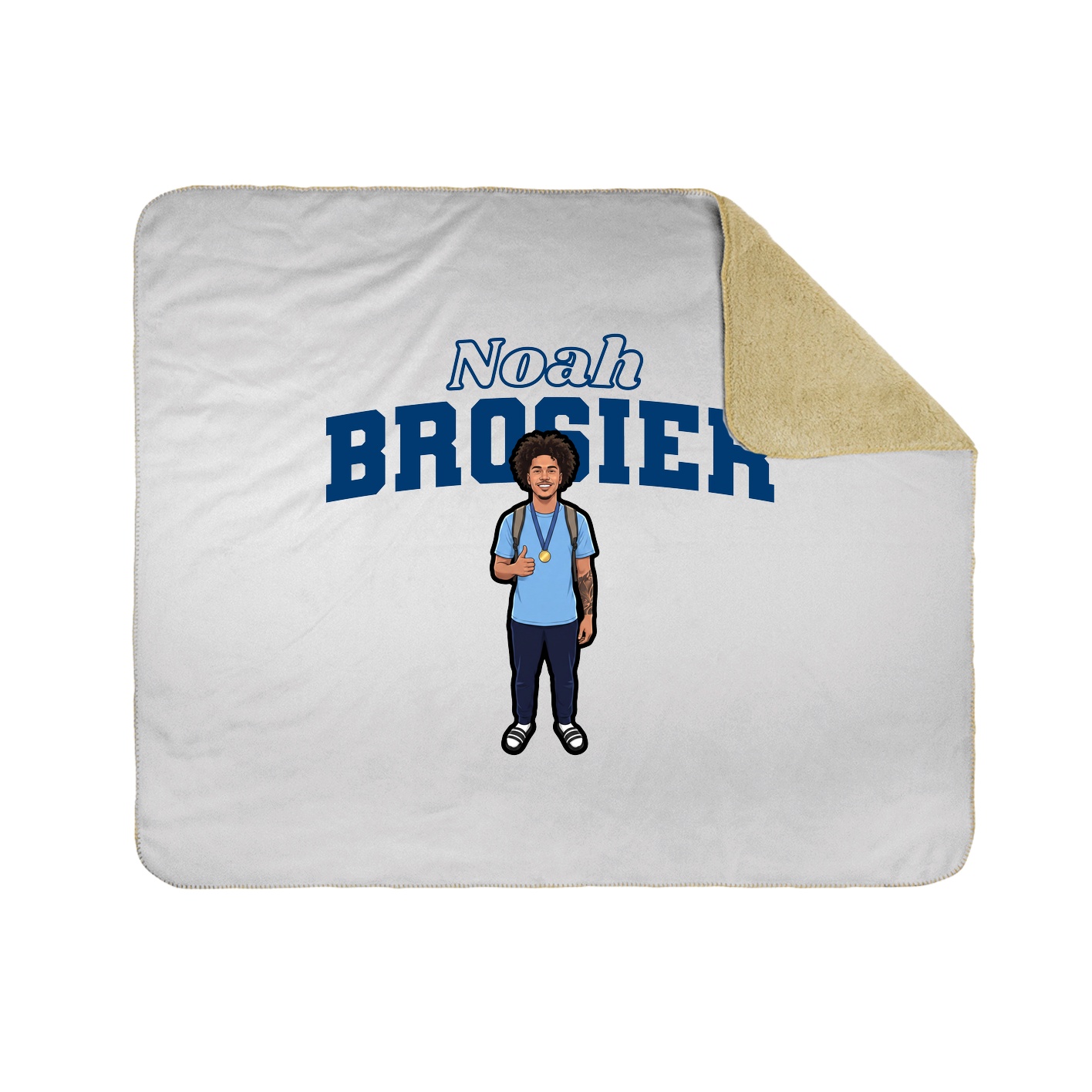 Throw Blanket — Name Arch in White