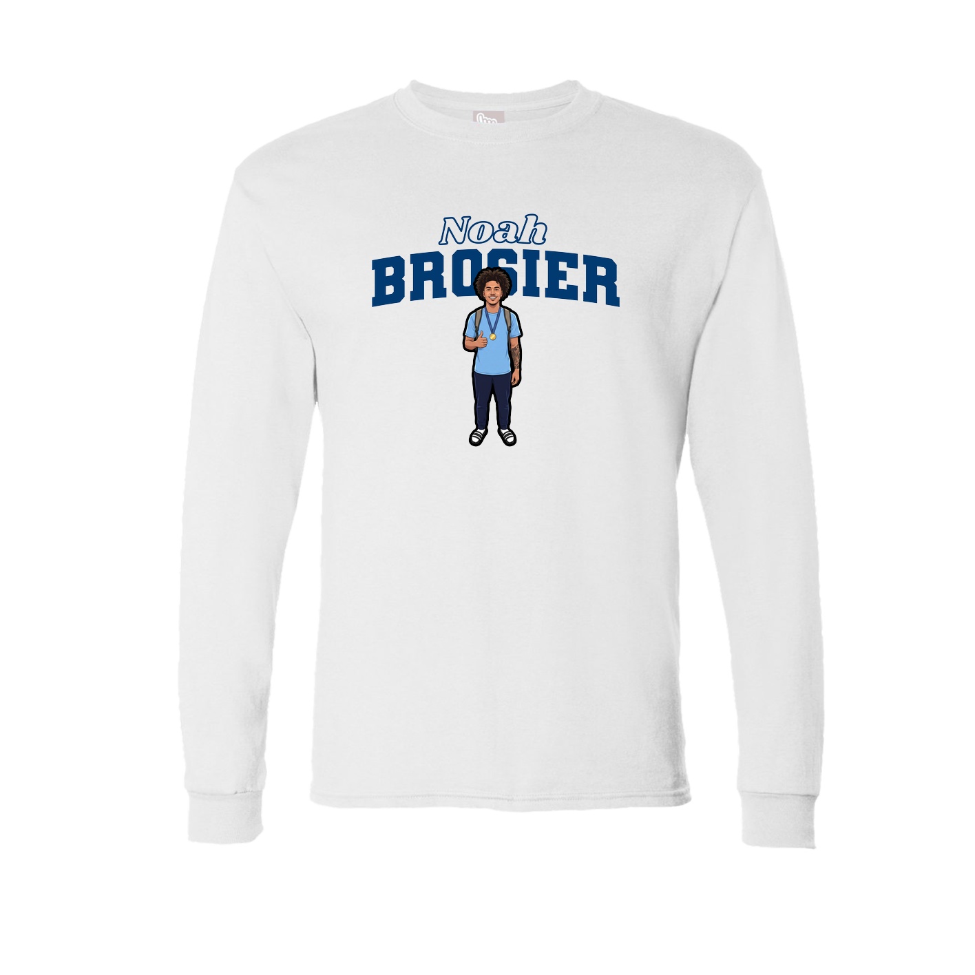 Long Sleeve Tee — Name Arch in White