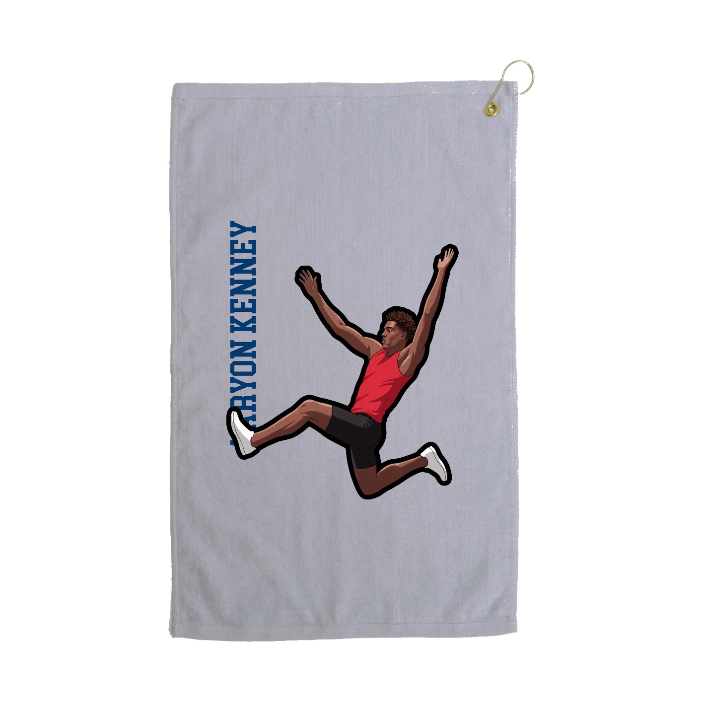 Golf Towel — Name Vertical in Grey