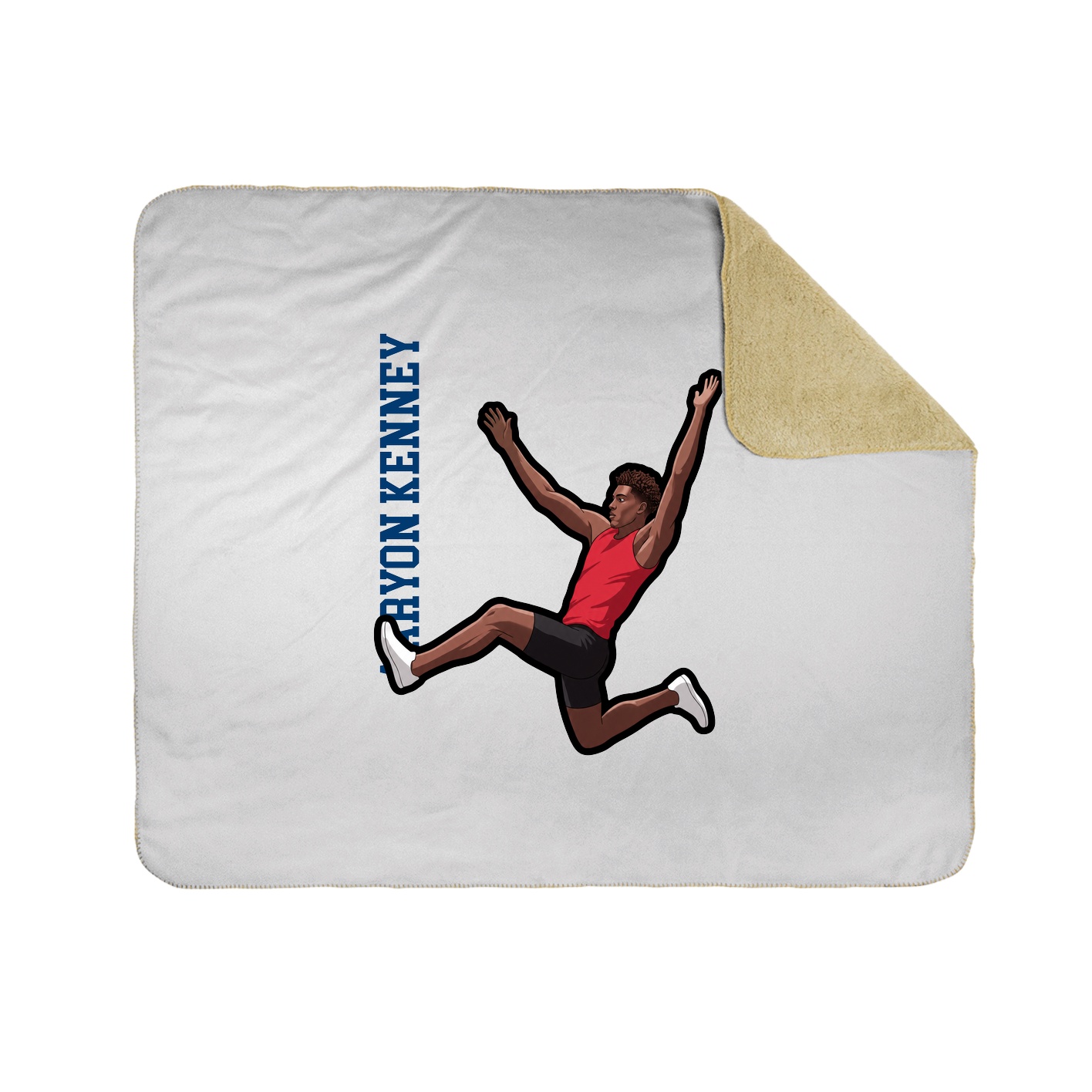 Throw Blanket — Name Vertical in White