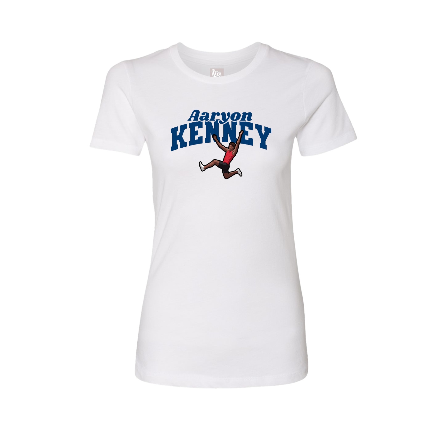 Fitted Women's Tee — Signature Arch in White