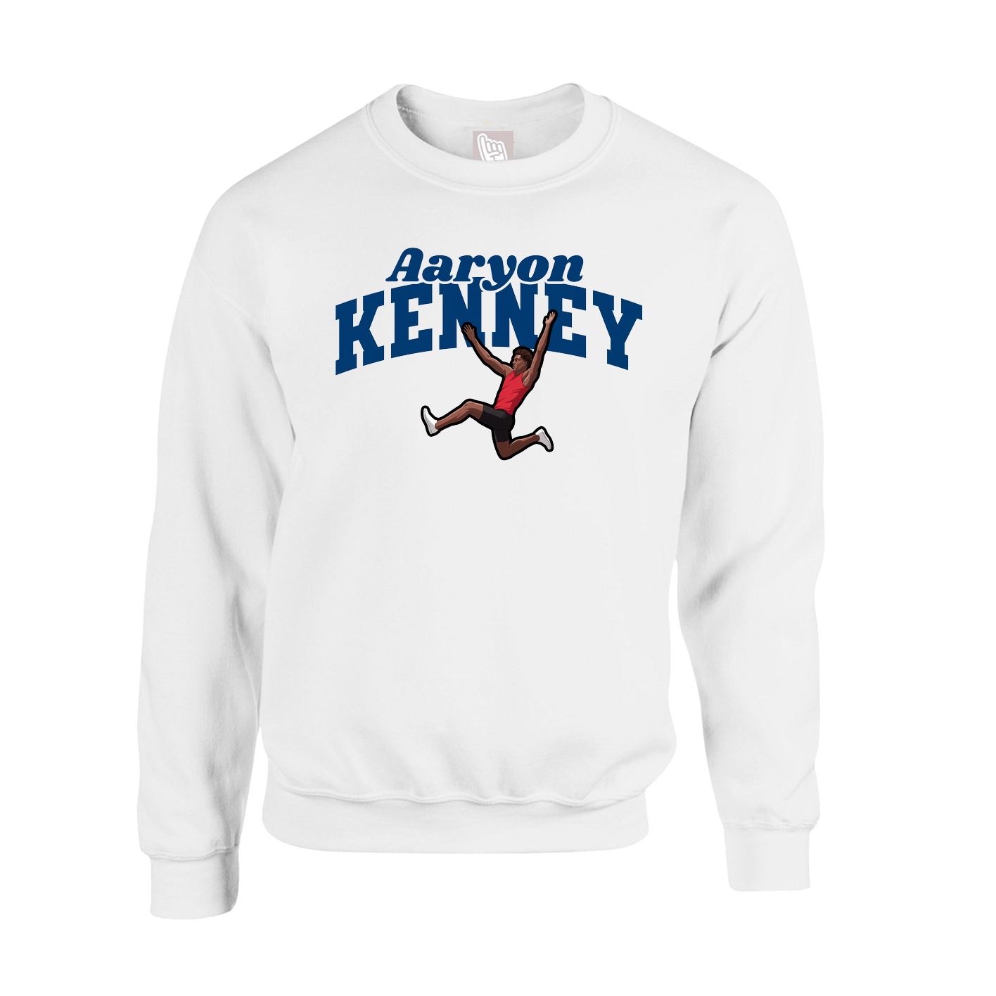 Fleece Crew — Signature Arch in White