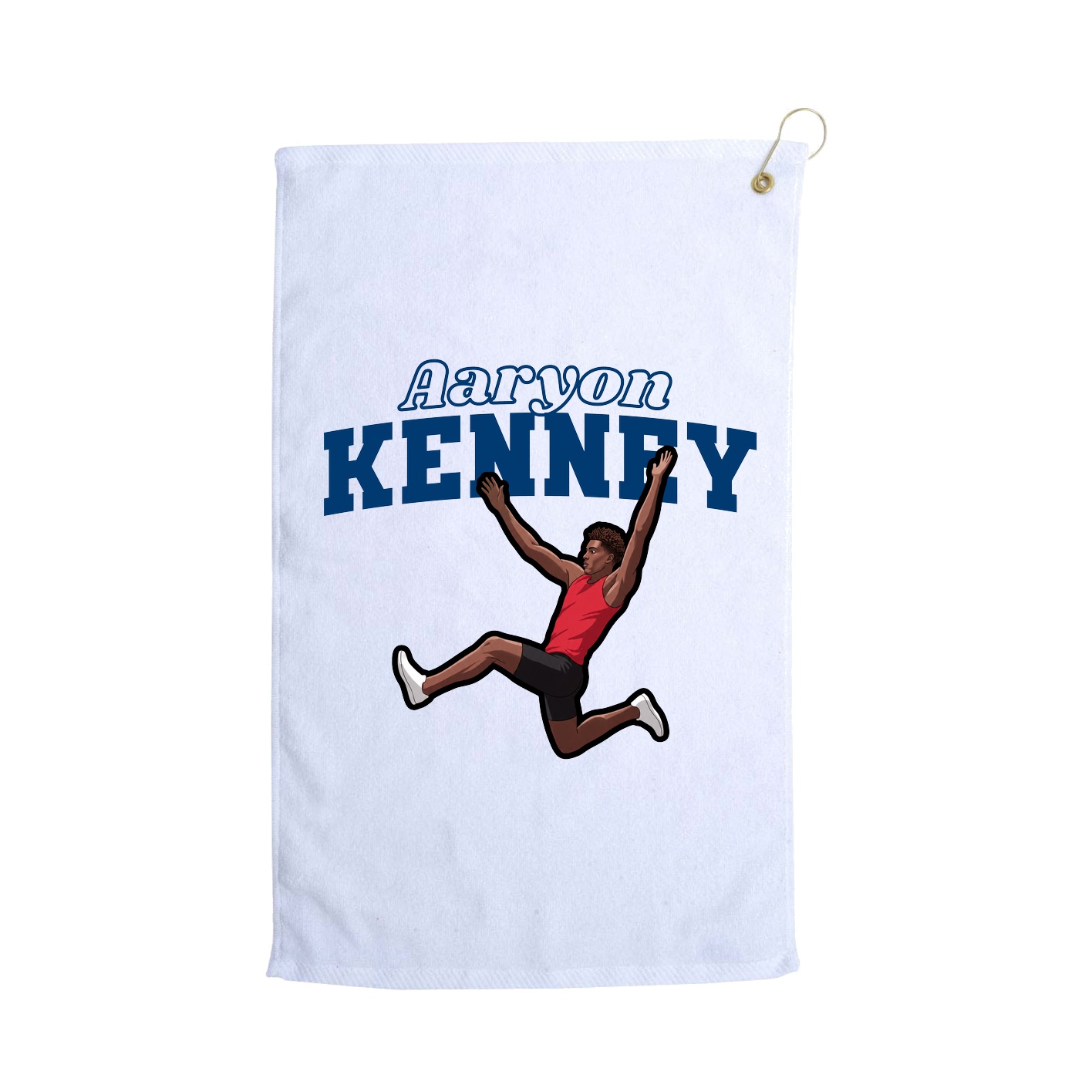 Golf Towel — Name Arch in White