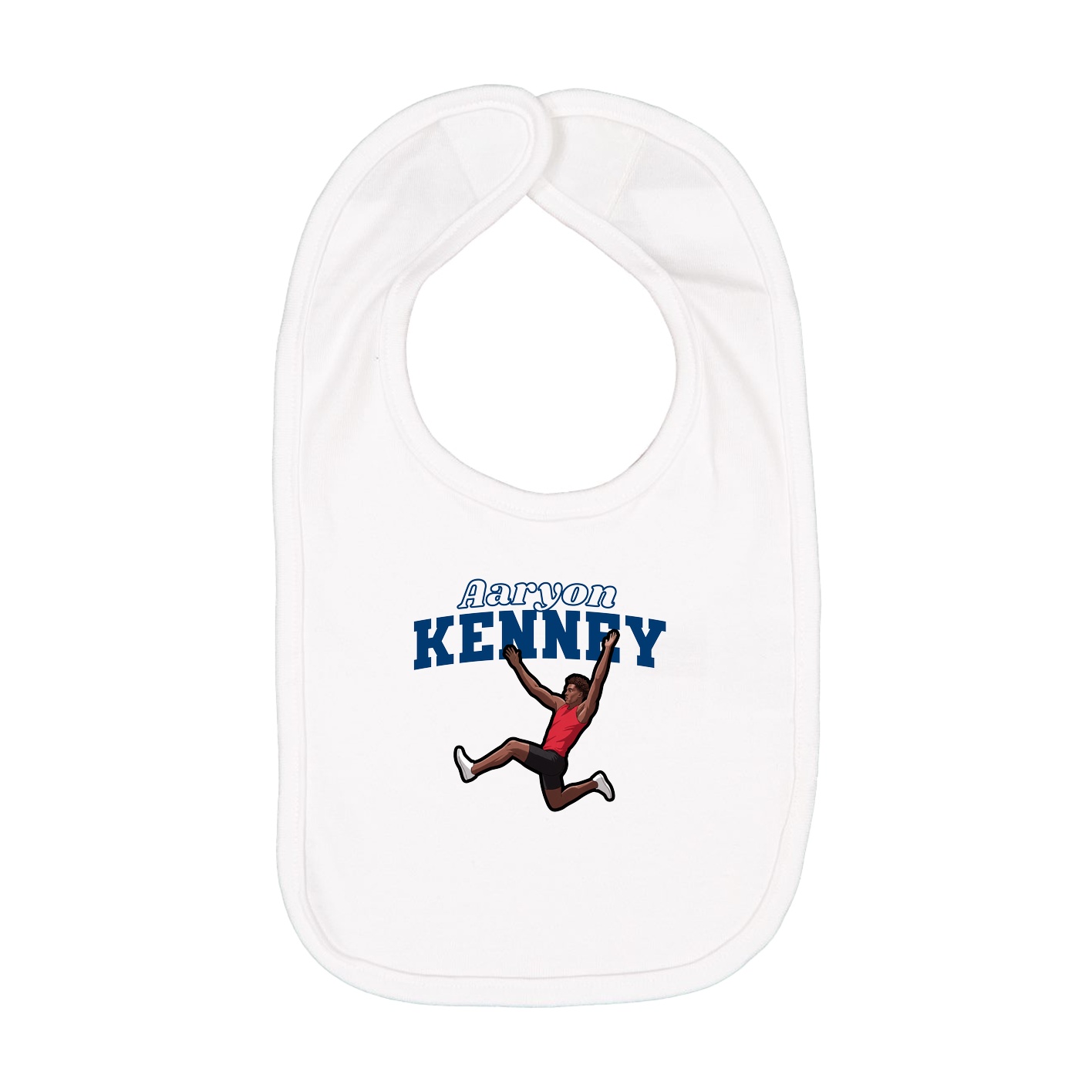 Infant Bib — Name Arch in White