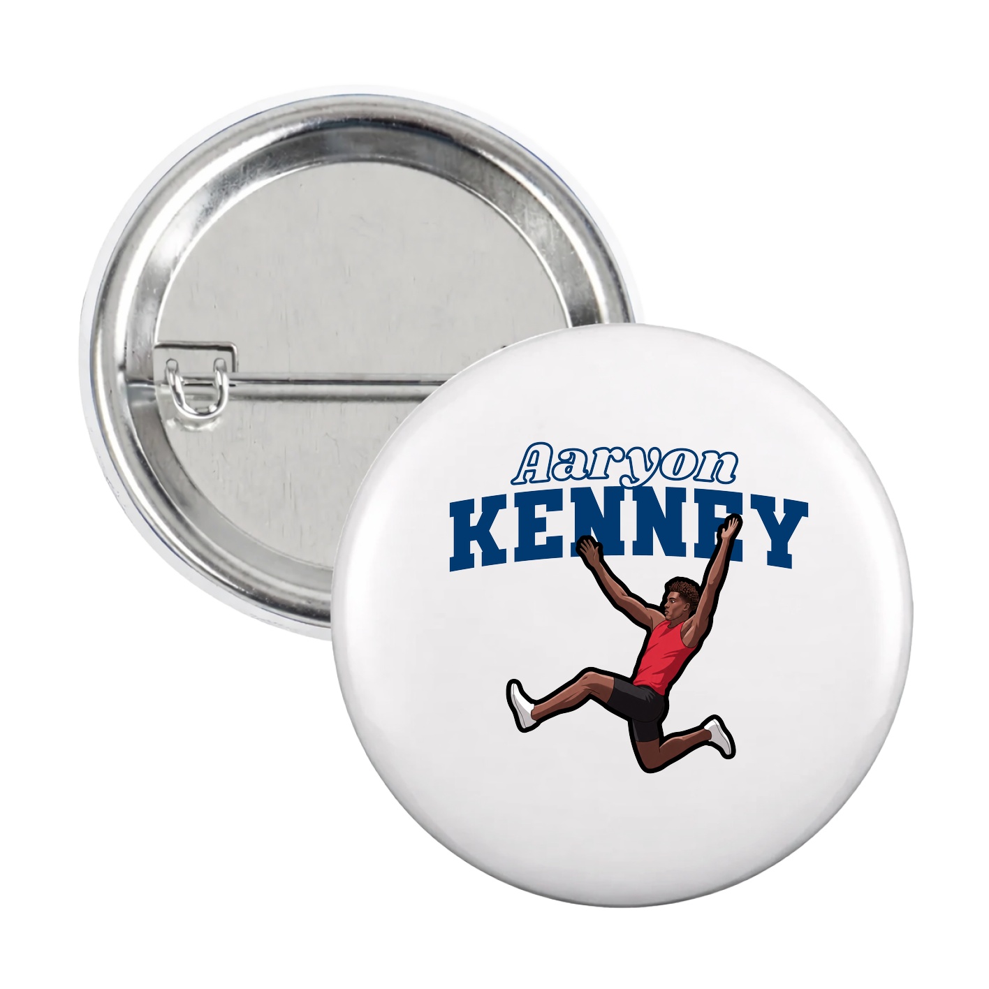 Game Day Button — Name Arch in White