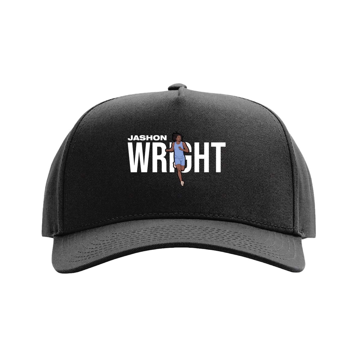 Full Fabric Five-Panel Champ Cap — Player Name in Black