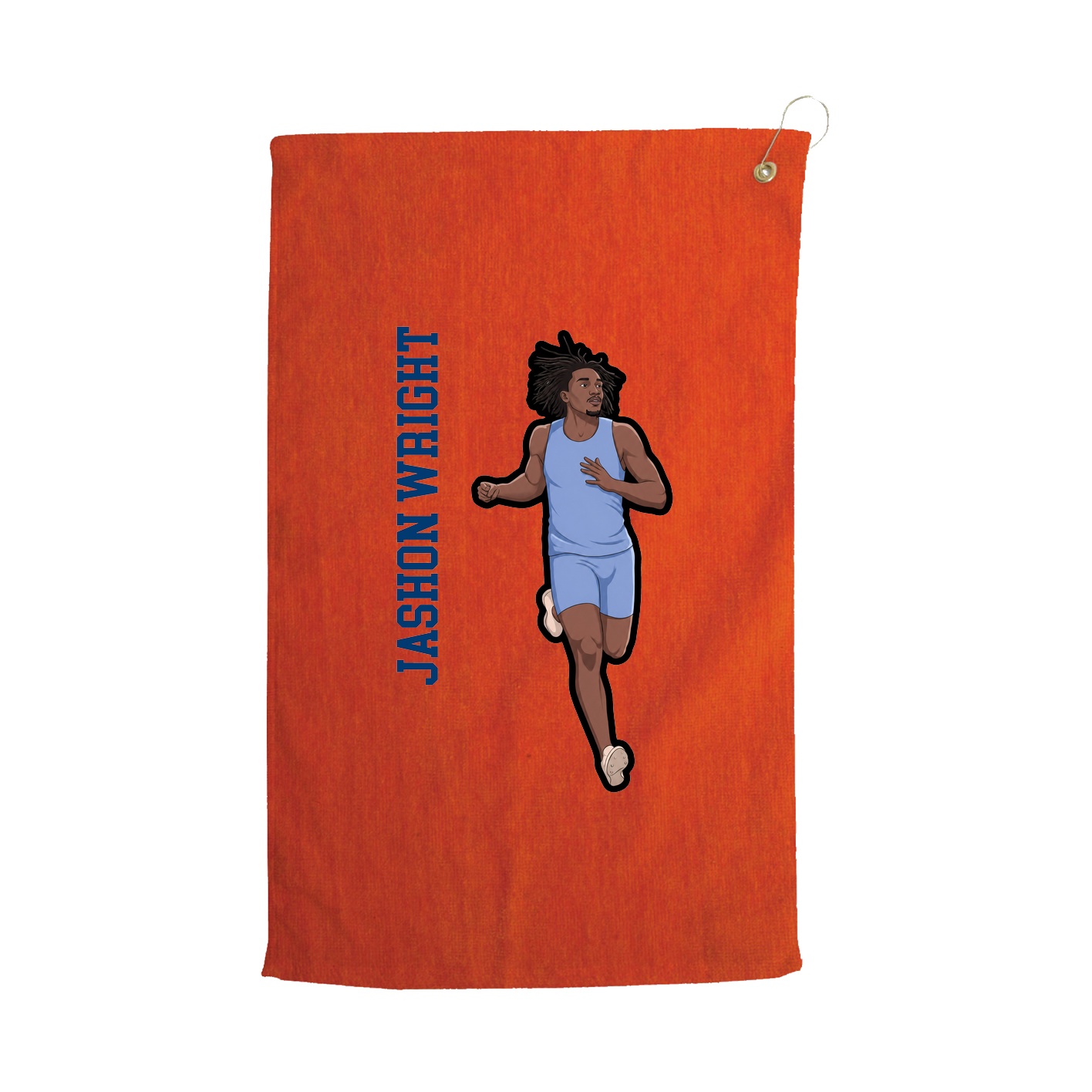 Golf Towel — Name Vertical in Orange