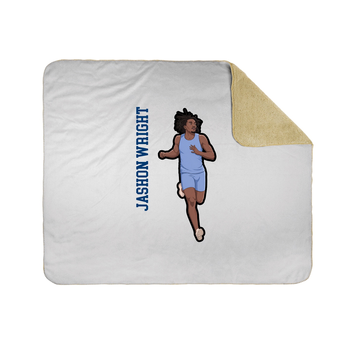 Throw Blanket — Name Vertical in White