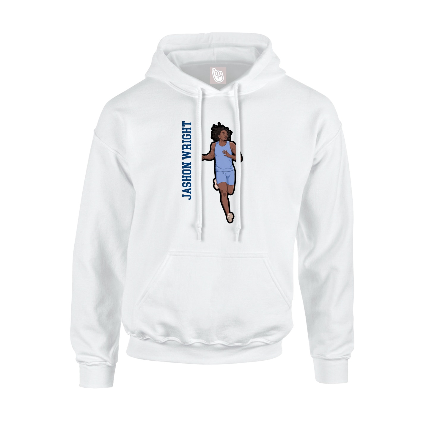 Hoodie — Name Vertical in White