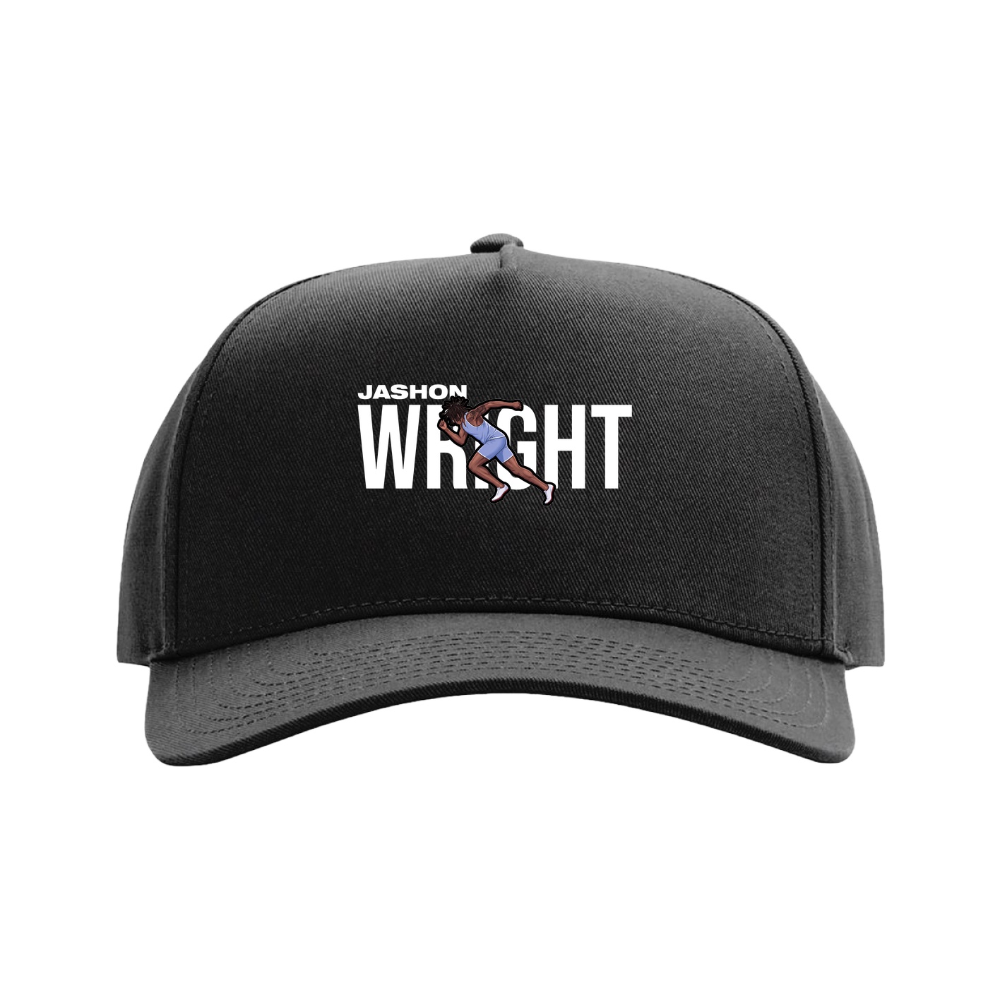 Full Fabric Five-Panel Champ Cap — Player Name in Black