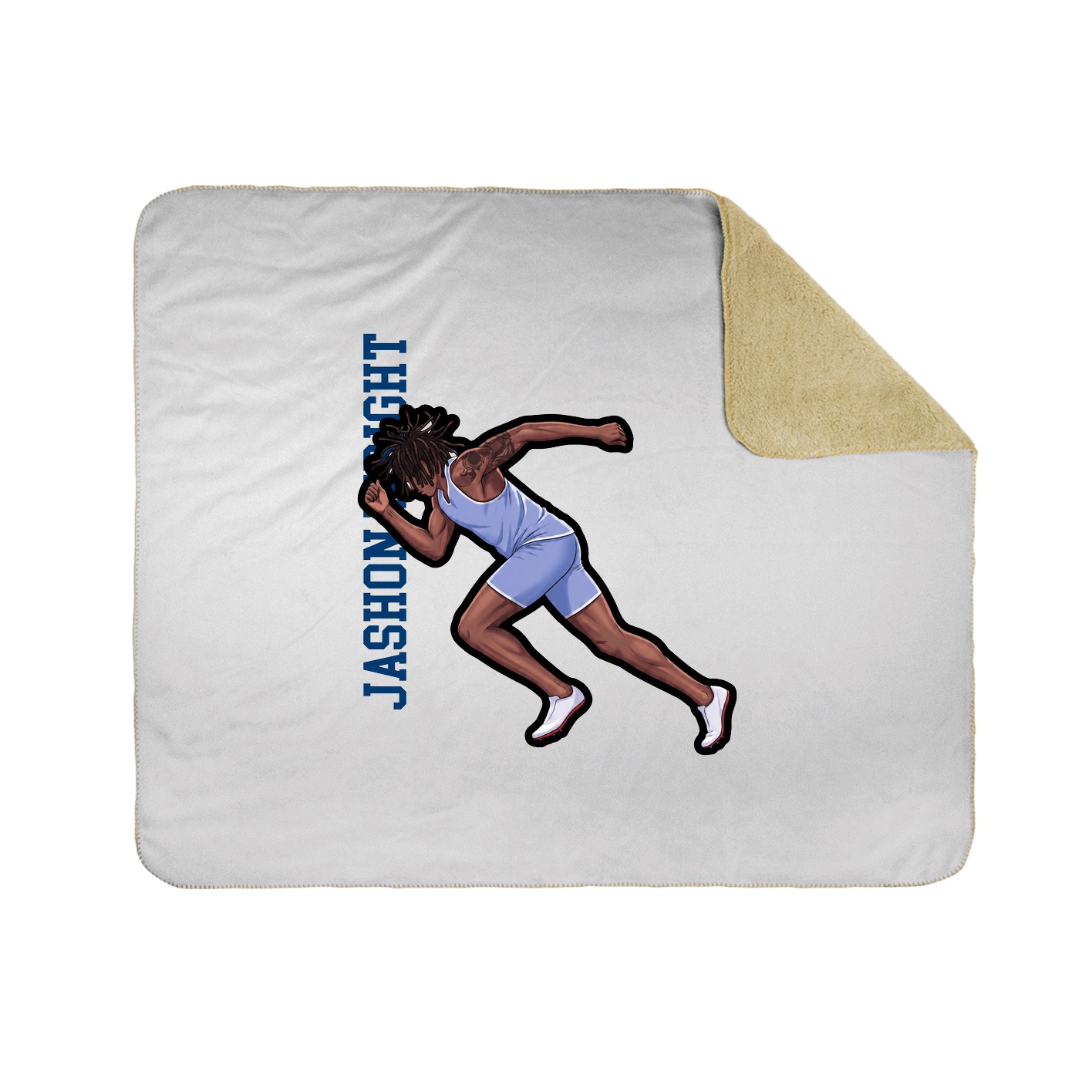 Throw Blanket — Name Vertical in White