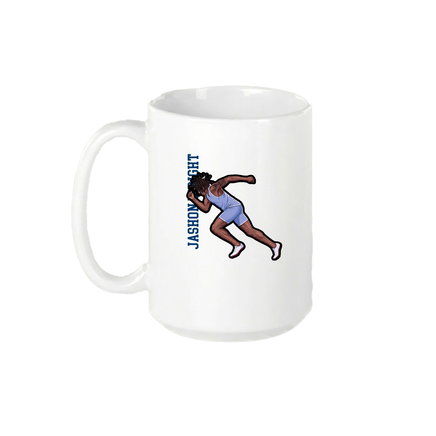 15oz Coffee Mug — Name Vertical in White